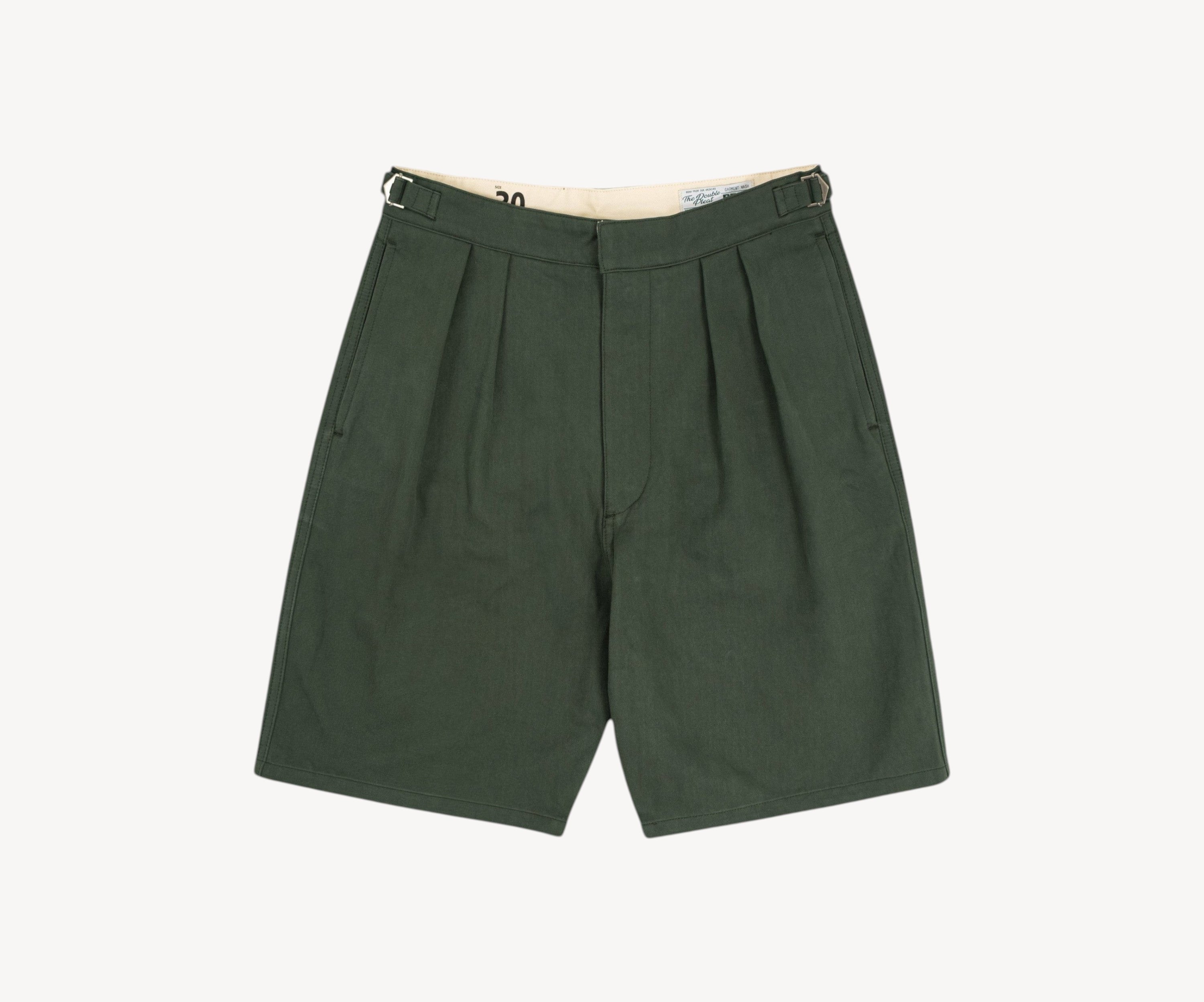 THE DOUBLE PLEAT SHORTS Taille US 26 / FR 36 / VERT FONCÉ - BRUT Clothing