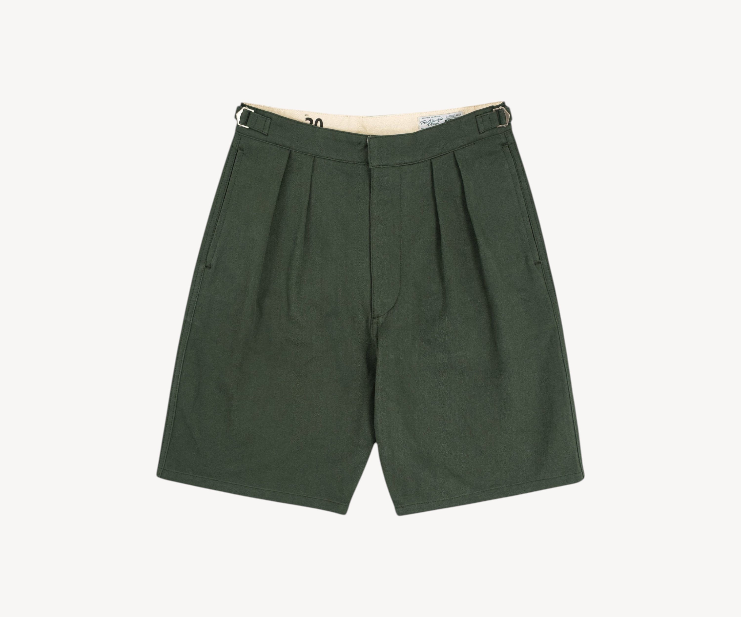 THE DOUBLE PLEAT SHORTS Short US26 / FR36 / DARK GREEN - BRUT Clothing