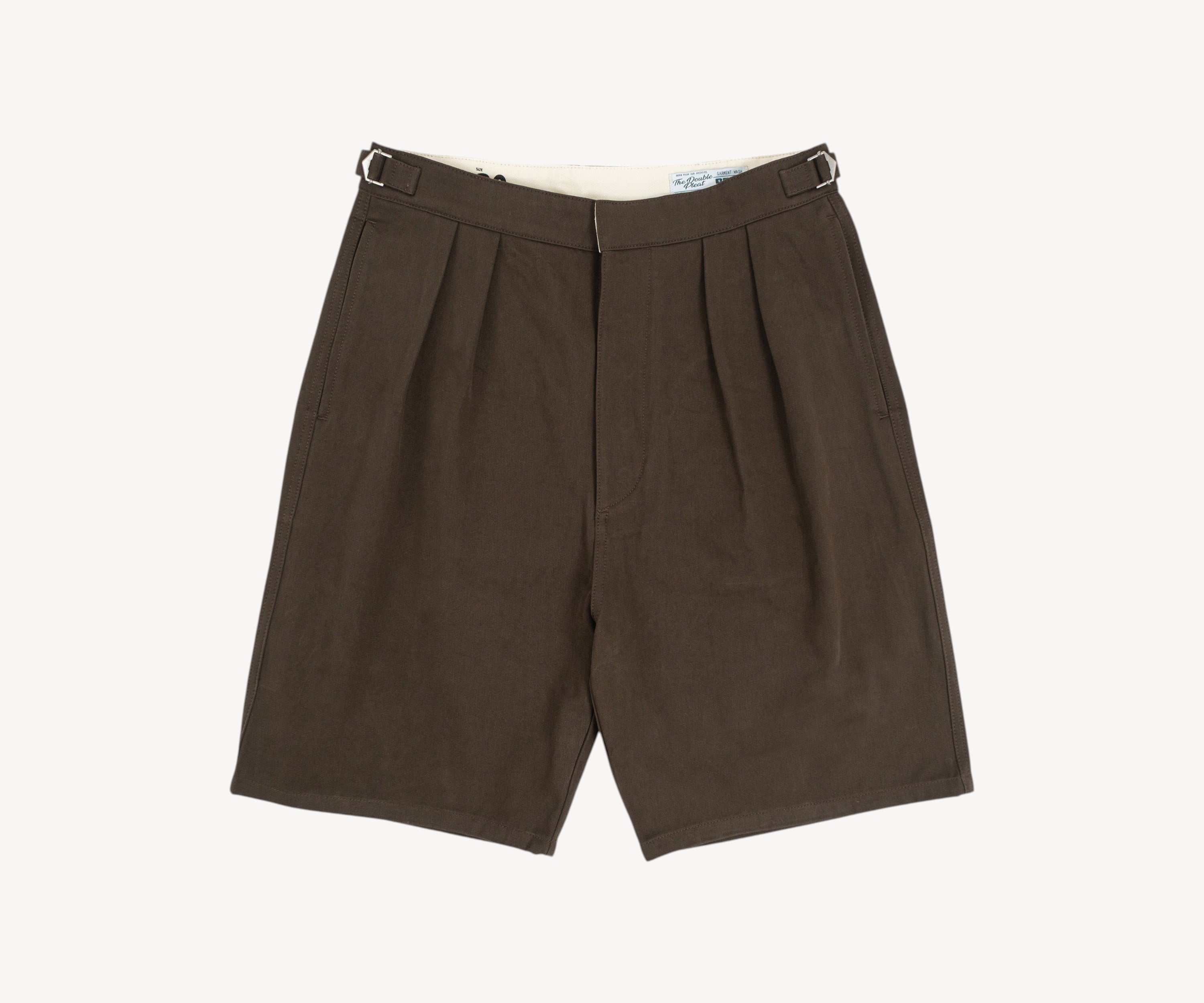 THE DOUBLE PLEAT SHORTS Short US26 / FR36 / BROWN - BRUT Clothing
