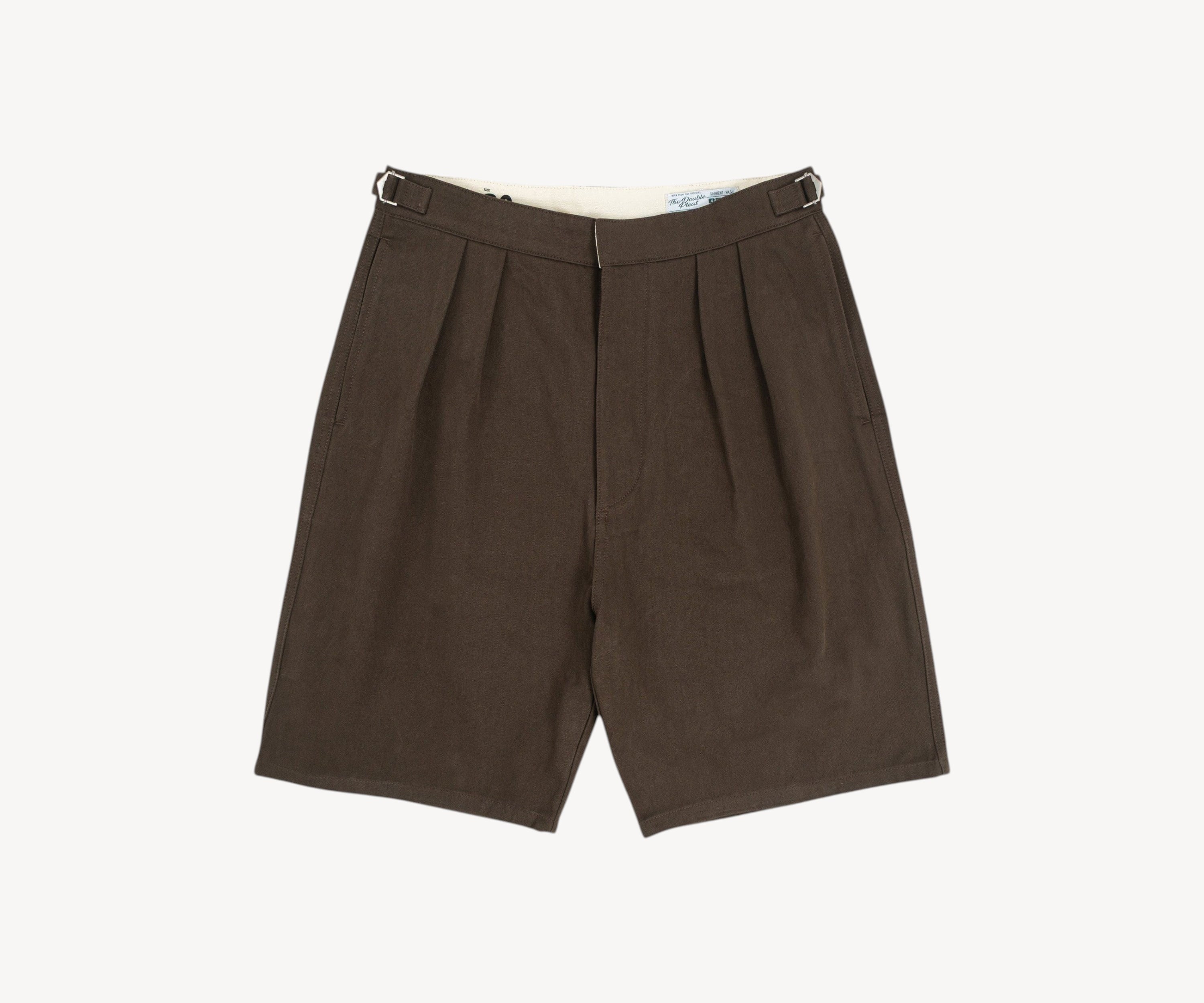 THE DOUBLE PLEAT SHORTS Taille US 26 / FR 36 / MARRON - BRUT Clothing