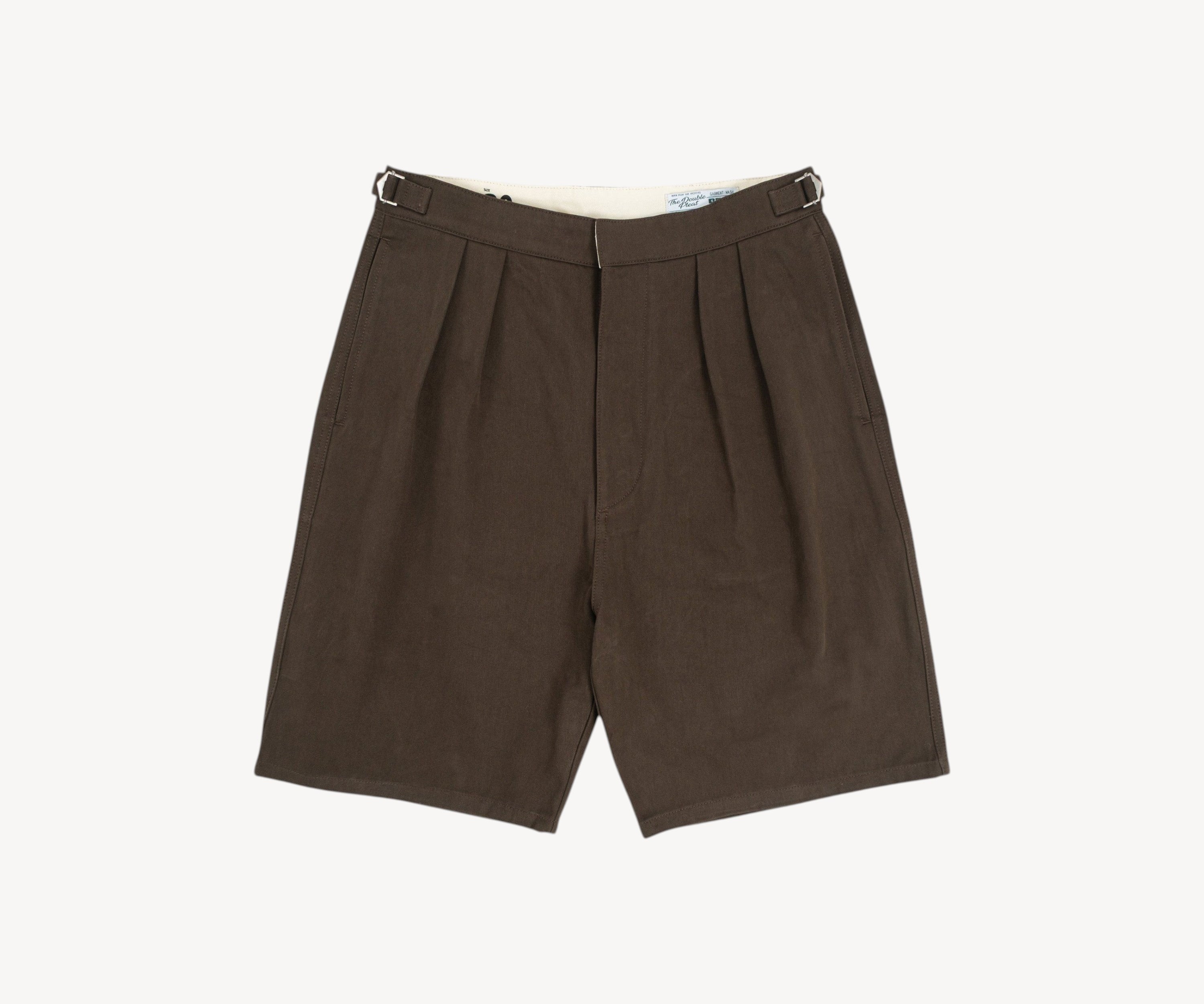 THE DOUBLE PLEAT SHORTS Short US26 / FR36 / BROWN - BRUT Clothing
