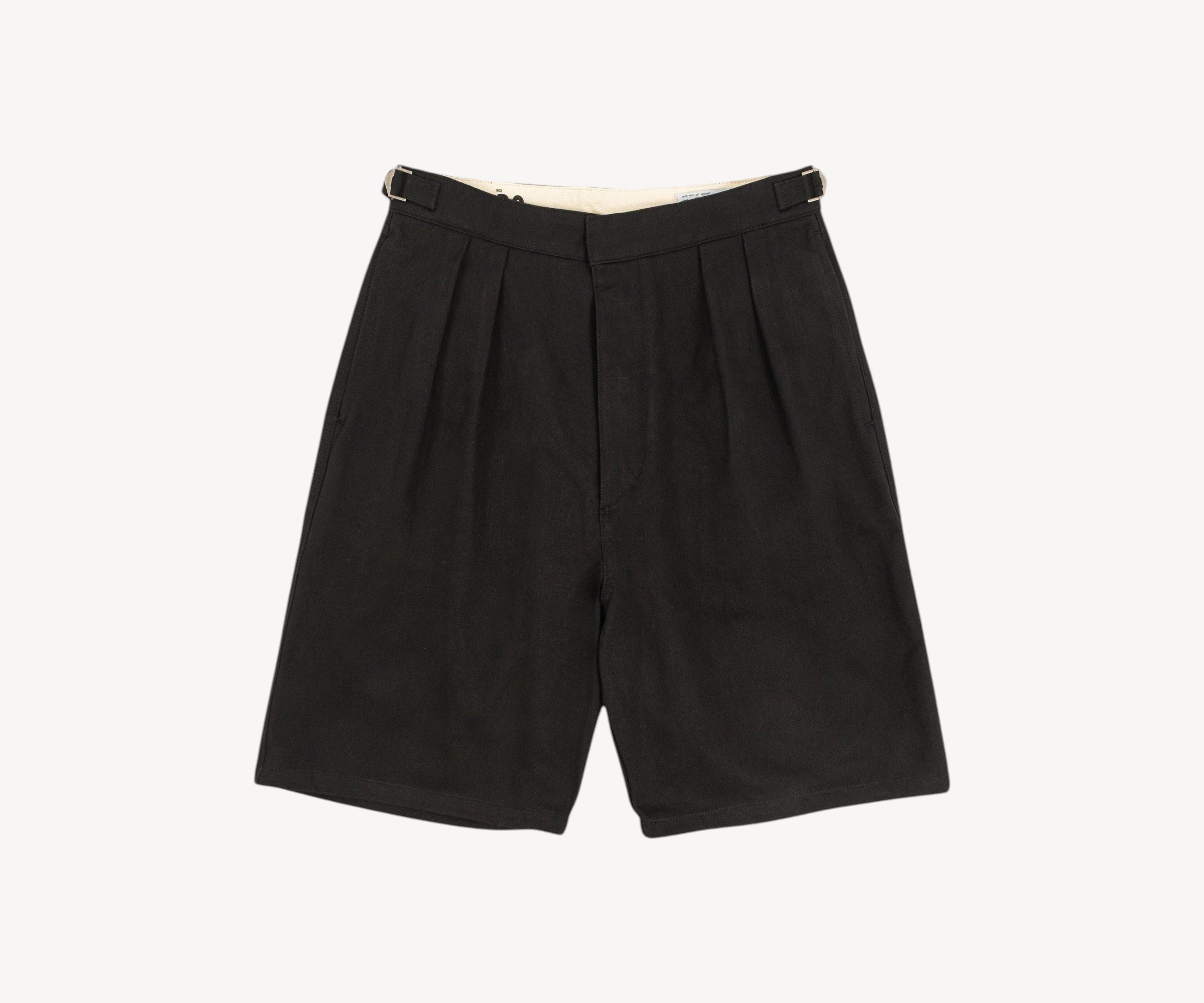 THE DOUBLE PLEAT SHORTS Short US26 / FR36 / BLACK - BRUT Clothing