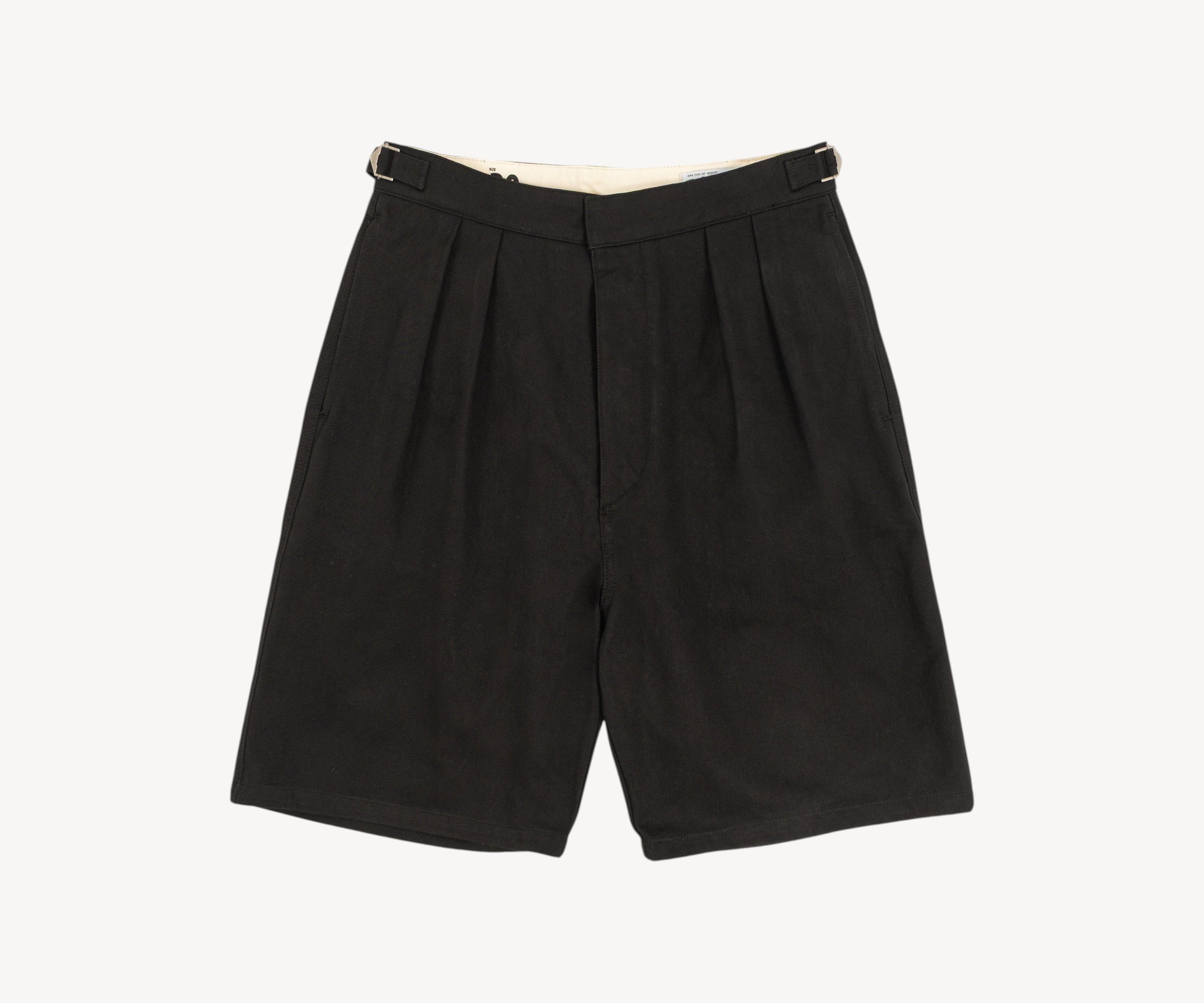 THE DOUBLE PLEAT SHORTS Short US26 / FR36 / BLACK - BRUT Clothing