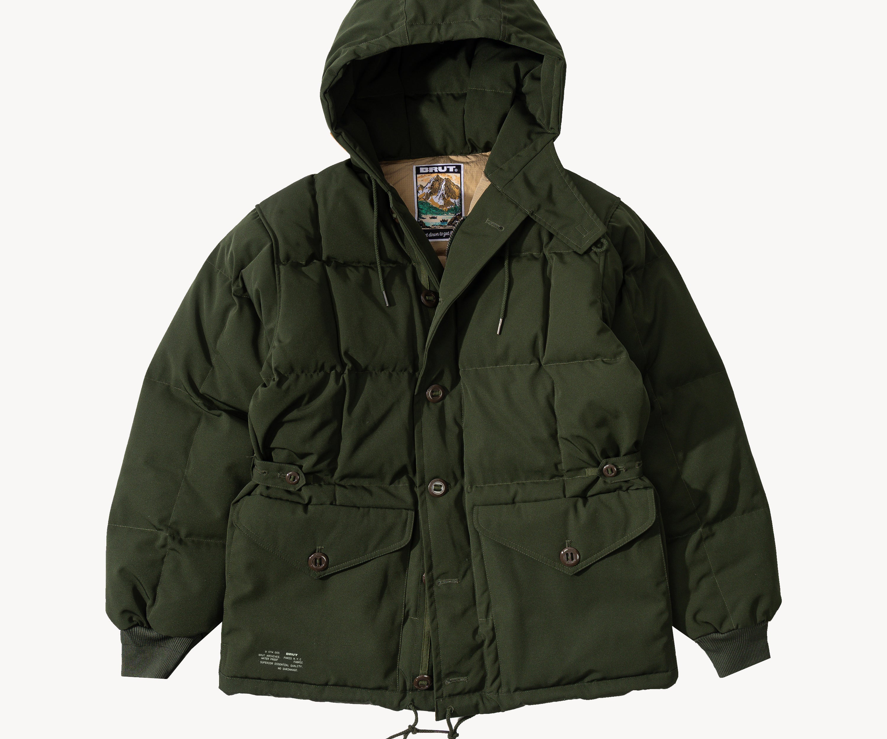 THE DOWN PARKA Manteaux et vestes X-SMALL / VERT OLIVE - BRUT Clothing