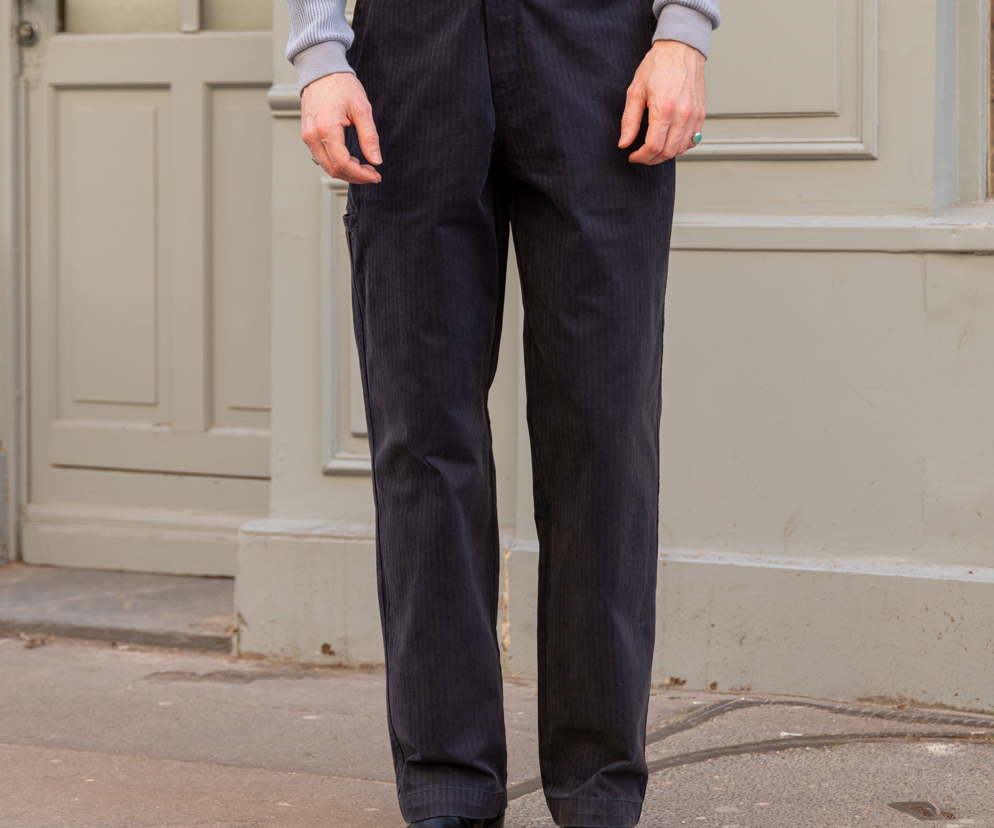 THE BUCKLE BACK PANTS Taille US 26 / FR 36 / BLEU MARINE - BRUT Clothing