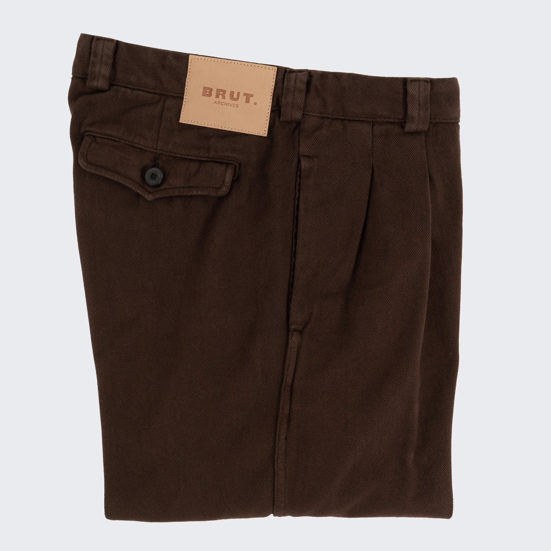 THE DOUBLE PLEAT PANTS - BROWN | BRUT Vintage Shop | Worldwide 