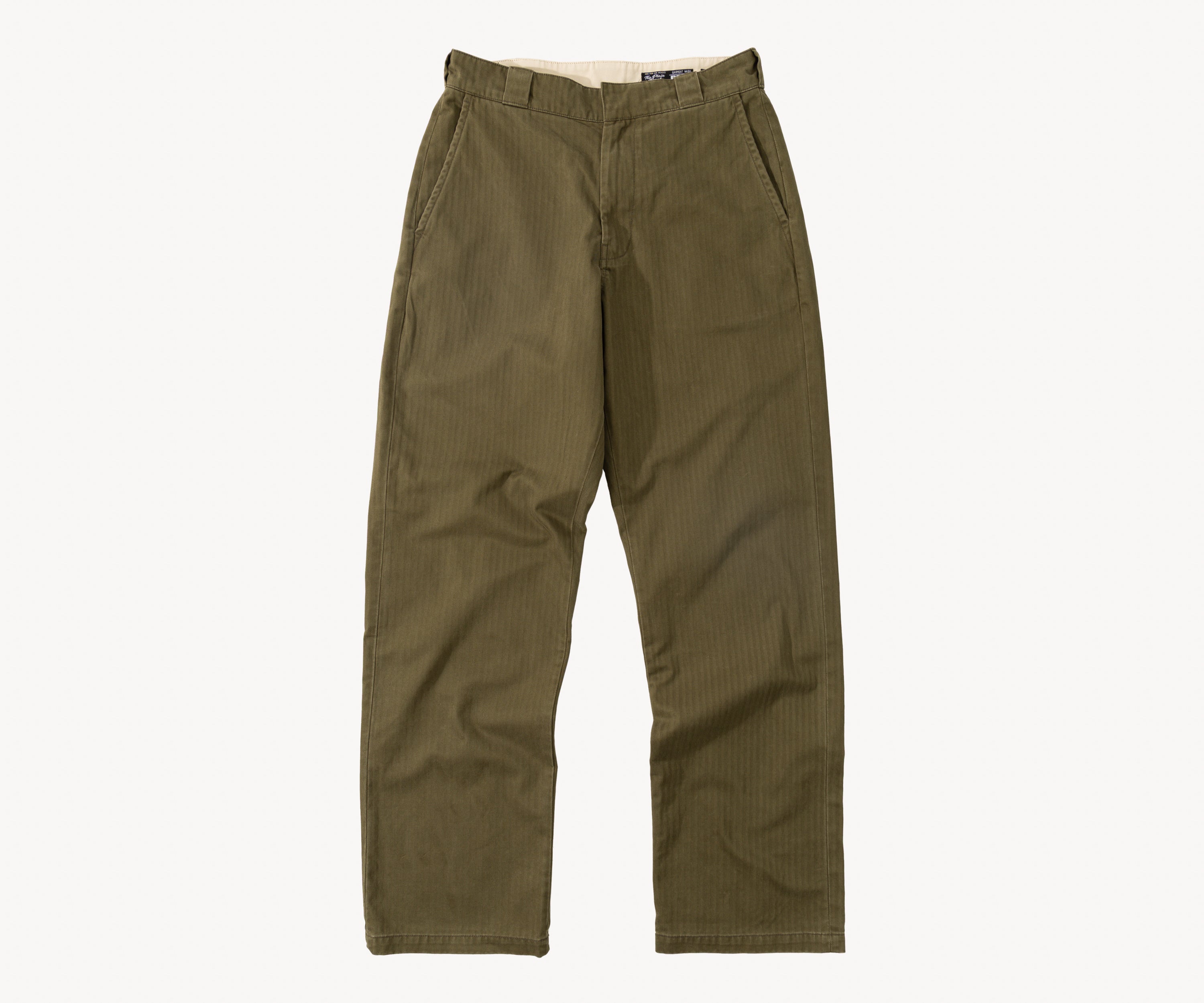 THE PLAIN FRONT PANTS Taille US26 / FR36 / HBT VERT OLIVE - BRUT Clothing