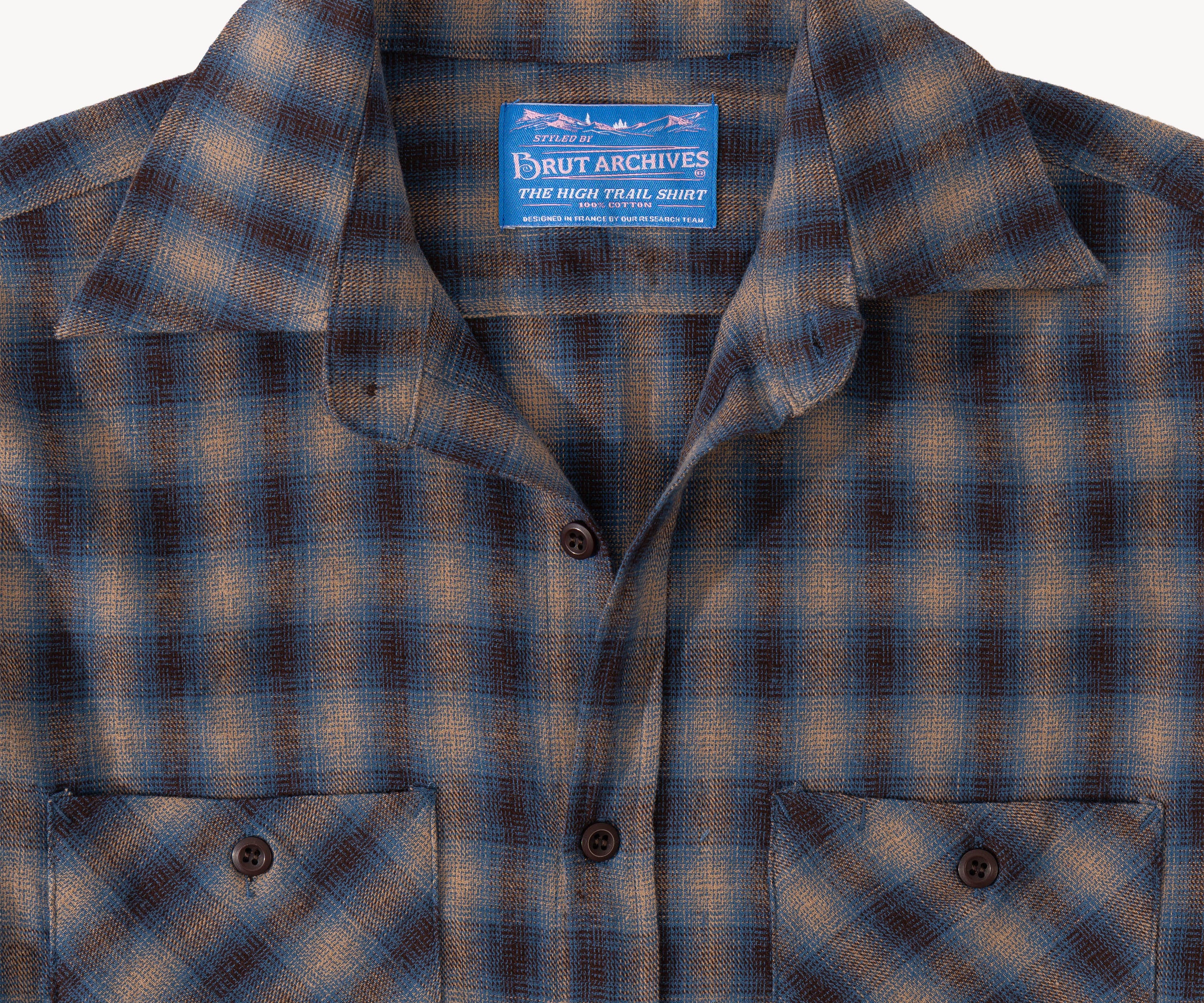 THE HIGH TRAIL SHIRT T-shirts TAILLE S / MARRON / BLEU - BRUT Clothing