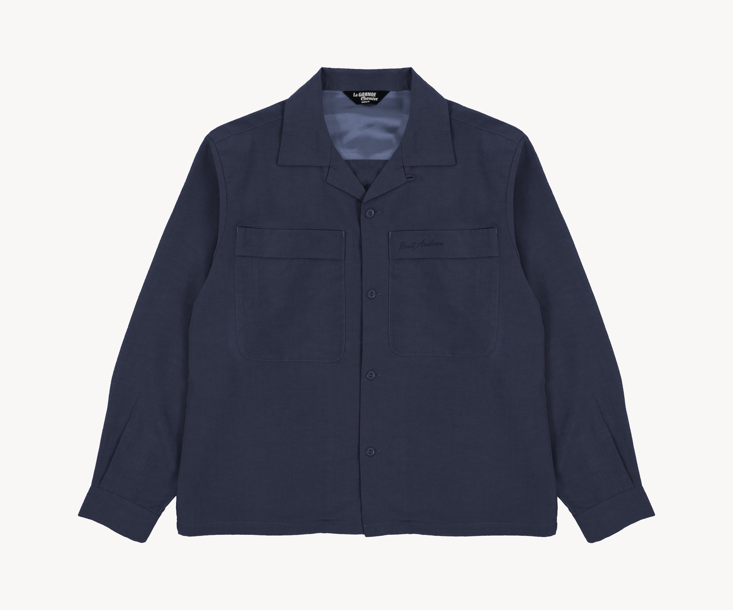 LA GRANDE CHEMISE Chemises X-SMALL / BLEU MARINE - BRUT Clothing