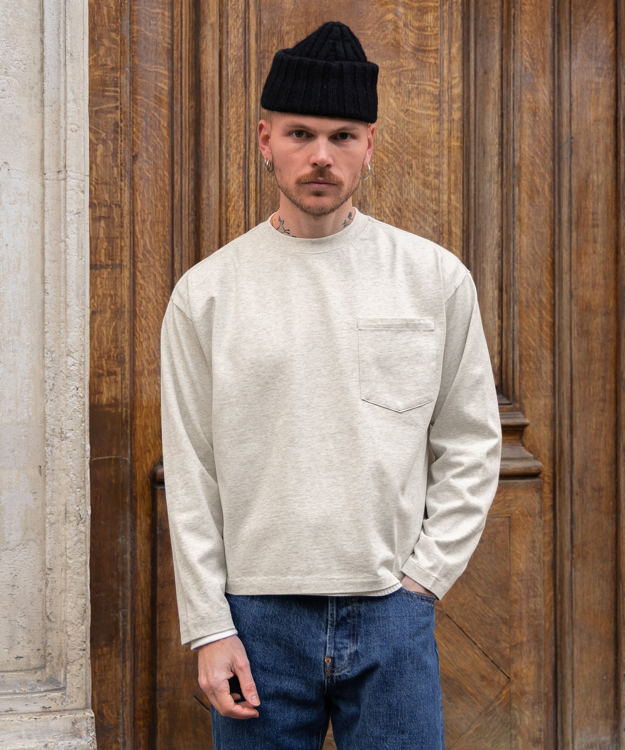 トップス Brut clothing long sleeve t shirt (XL) THE BEST LONG SLEEVES POCKET T-SHIRT - HEATHER GREY | BRUT Clothing