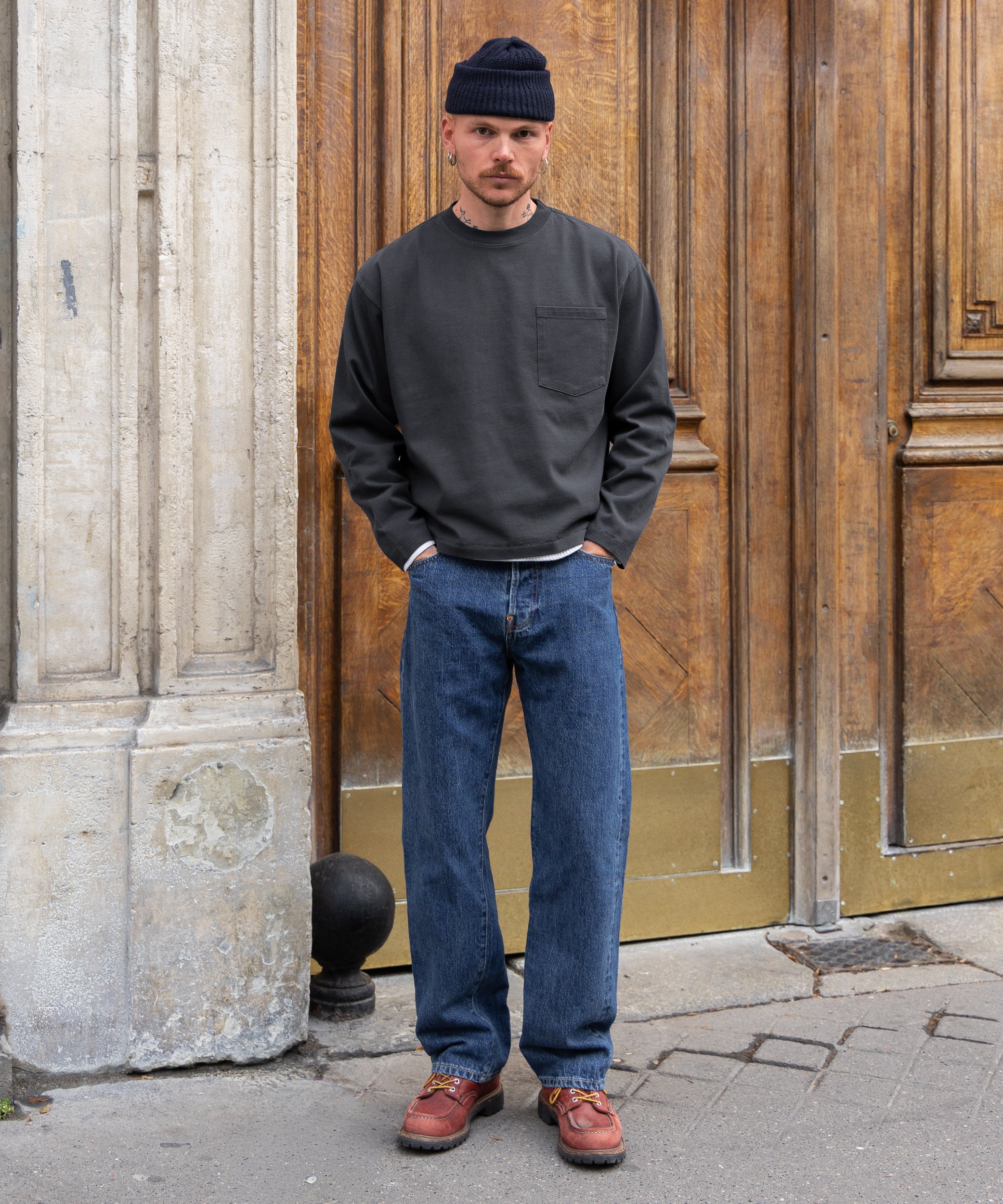 THE BEST LONG SLEEVES POCKET T-SHIRT - SLATE | BRUT Clothing
