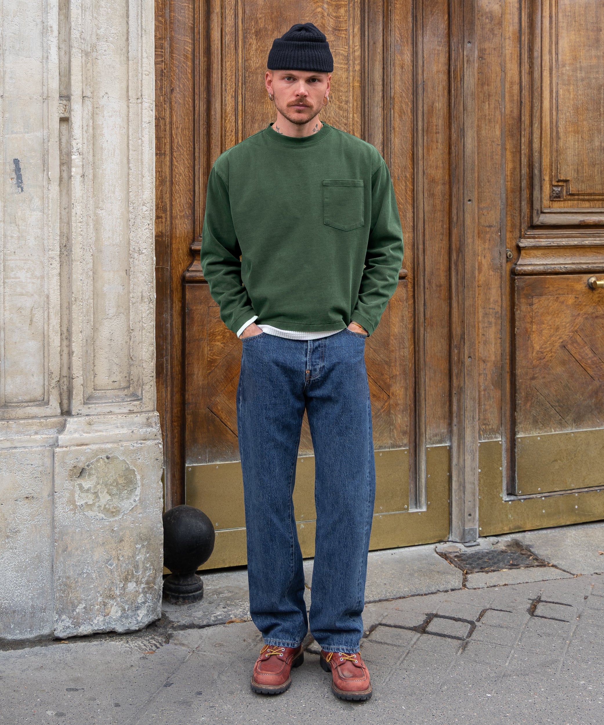 THE BEST LONG SLEEVES POCKET T-SHIRT - FOREST GREEN | BRUT Clothing