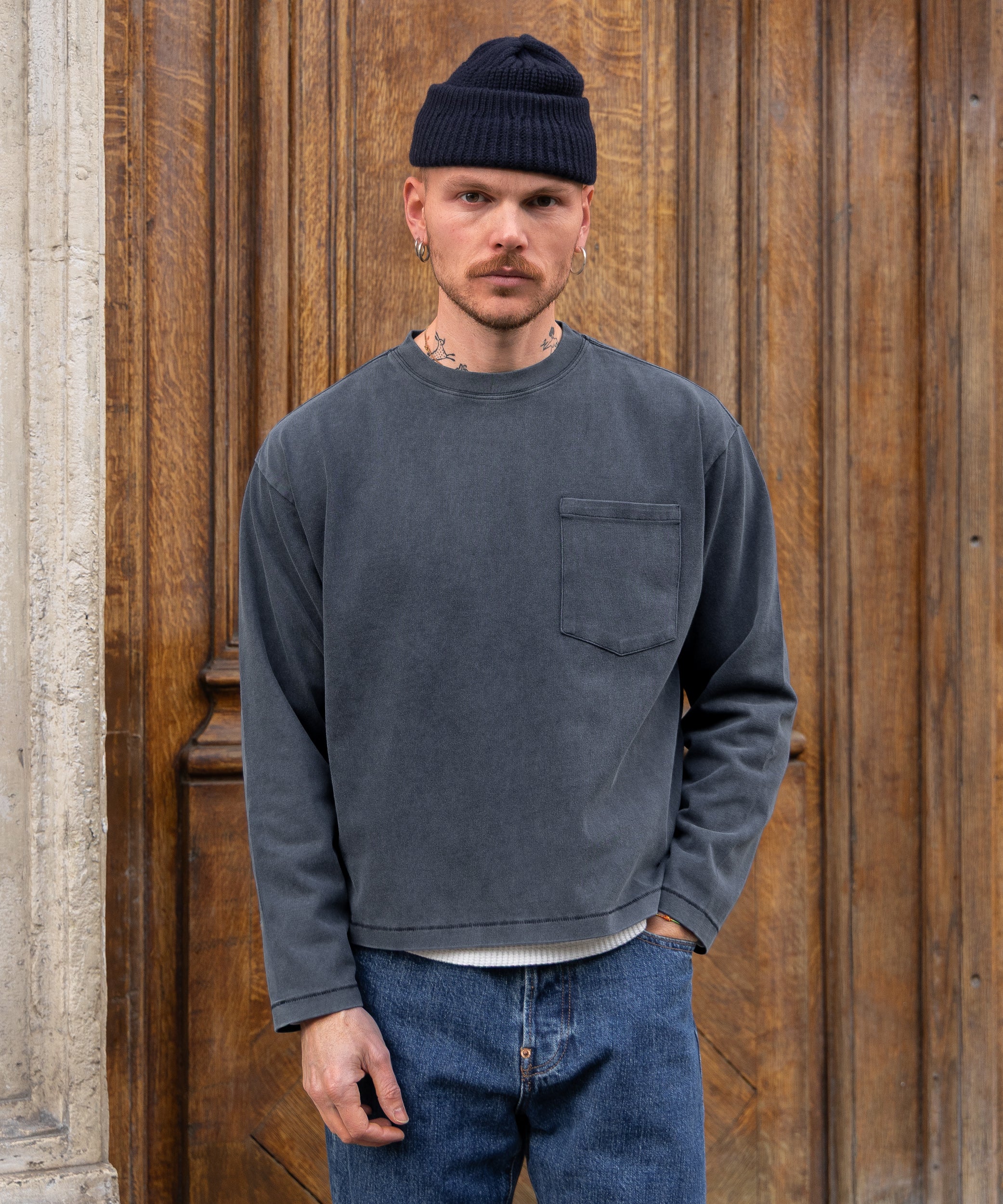 トップス Brut clothing long sleeve t shirt (XL) THE BEST LONG SLEEVES POCKET T-SHIRT - NAVY | BRUT Clothing