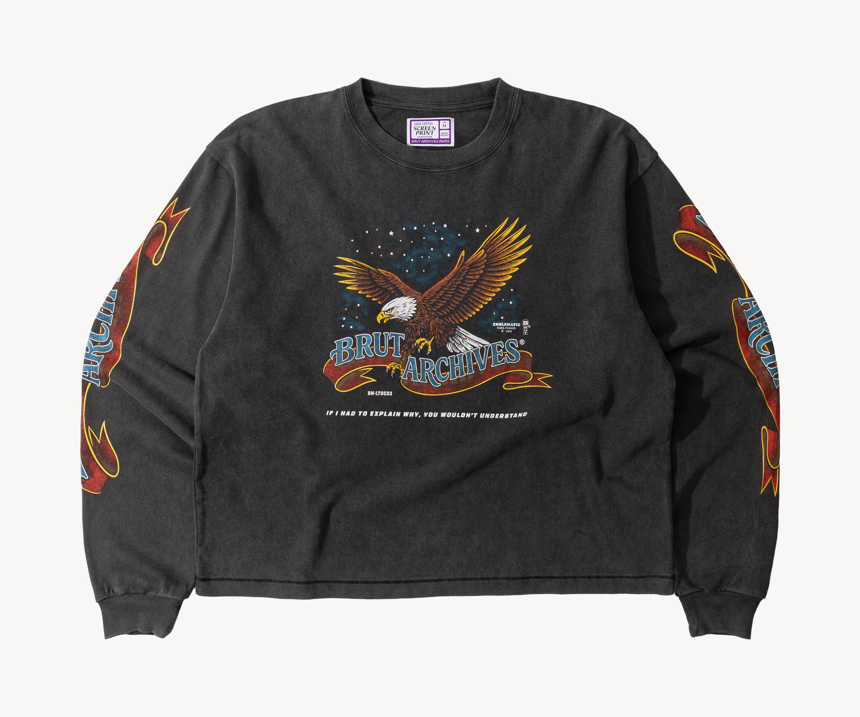 THE NIGHT EAGLE TEE - XS / NOIR - BRUT Clothing