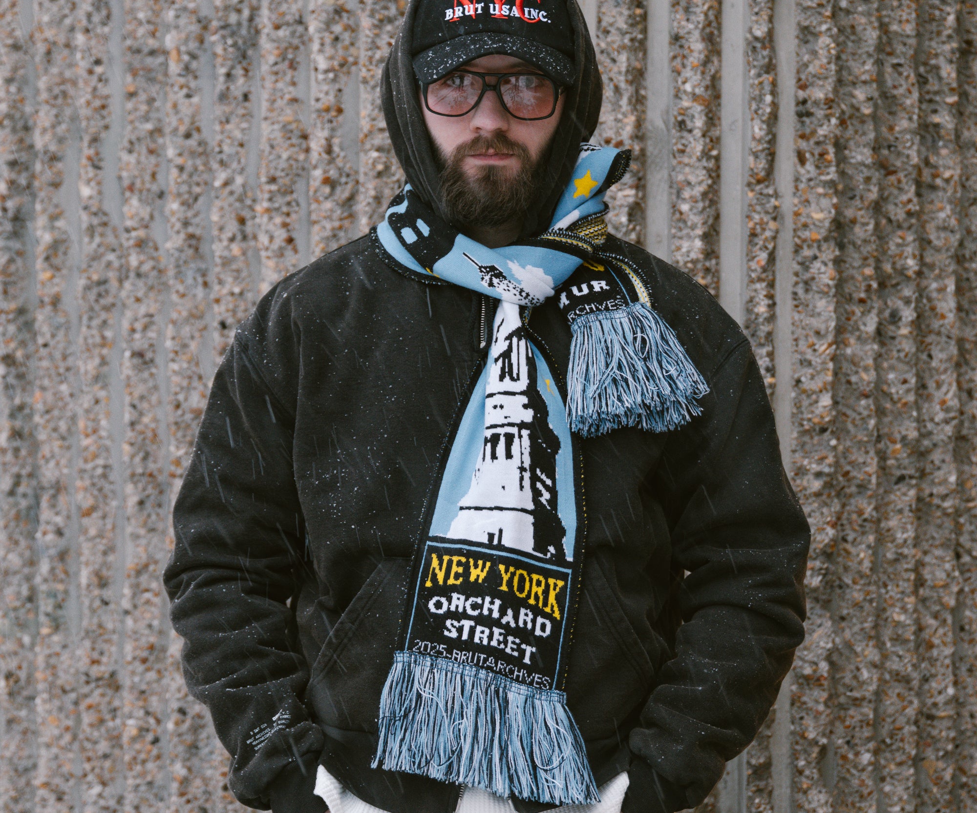 THE PARIS NEW YORK SCARF Écharpes BLEU - BRUT Clothing