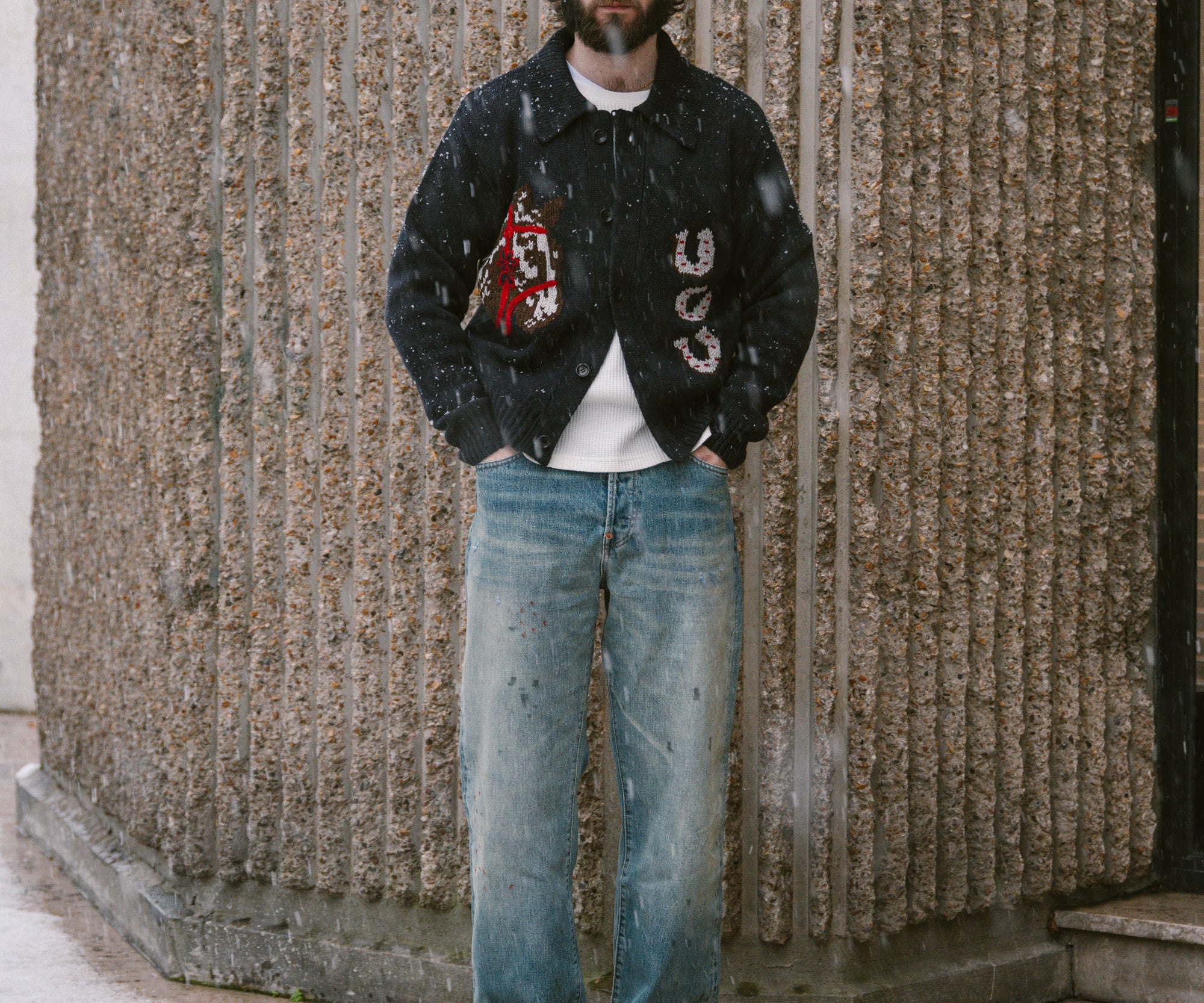 THE LUCKY SWEATER HAND KNIT X-SMALL / BLEU MARINE - BRUT Clothing
