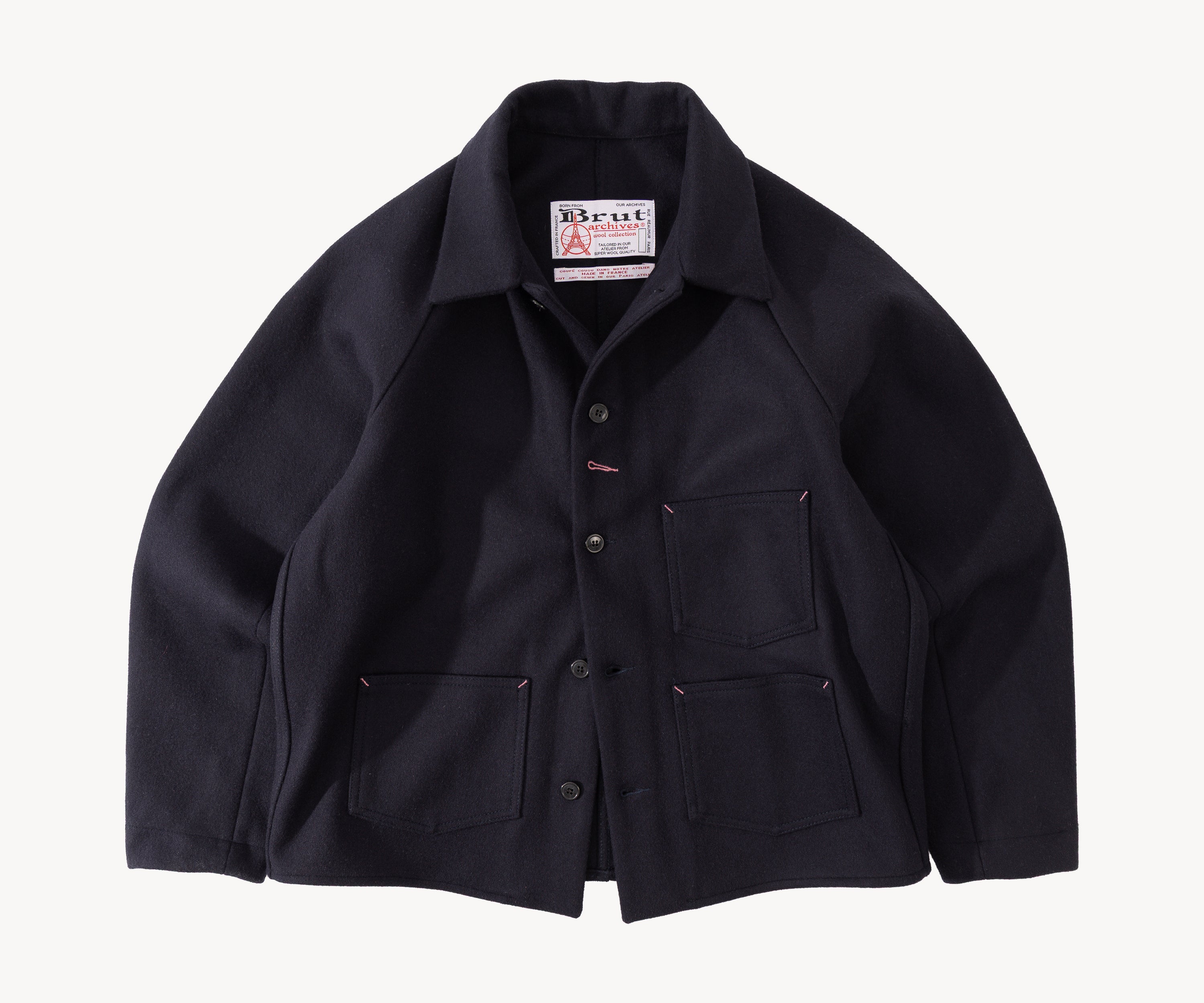 REWORK® WOOL PAINTER JACKET SMALL / BLEU MARINE - BRUT Clothing