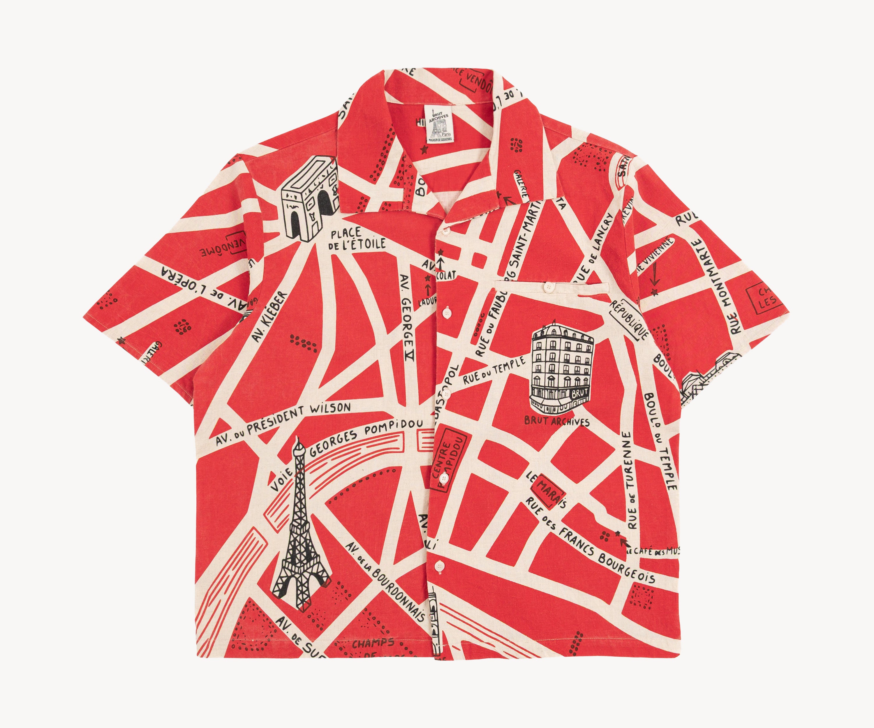 THE PARIS MAP T-shirts XS / ROUGE - BRUT Clothing
