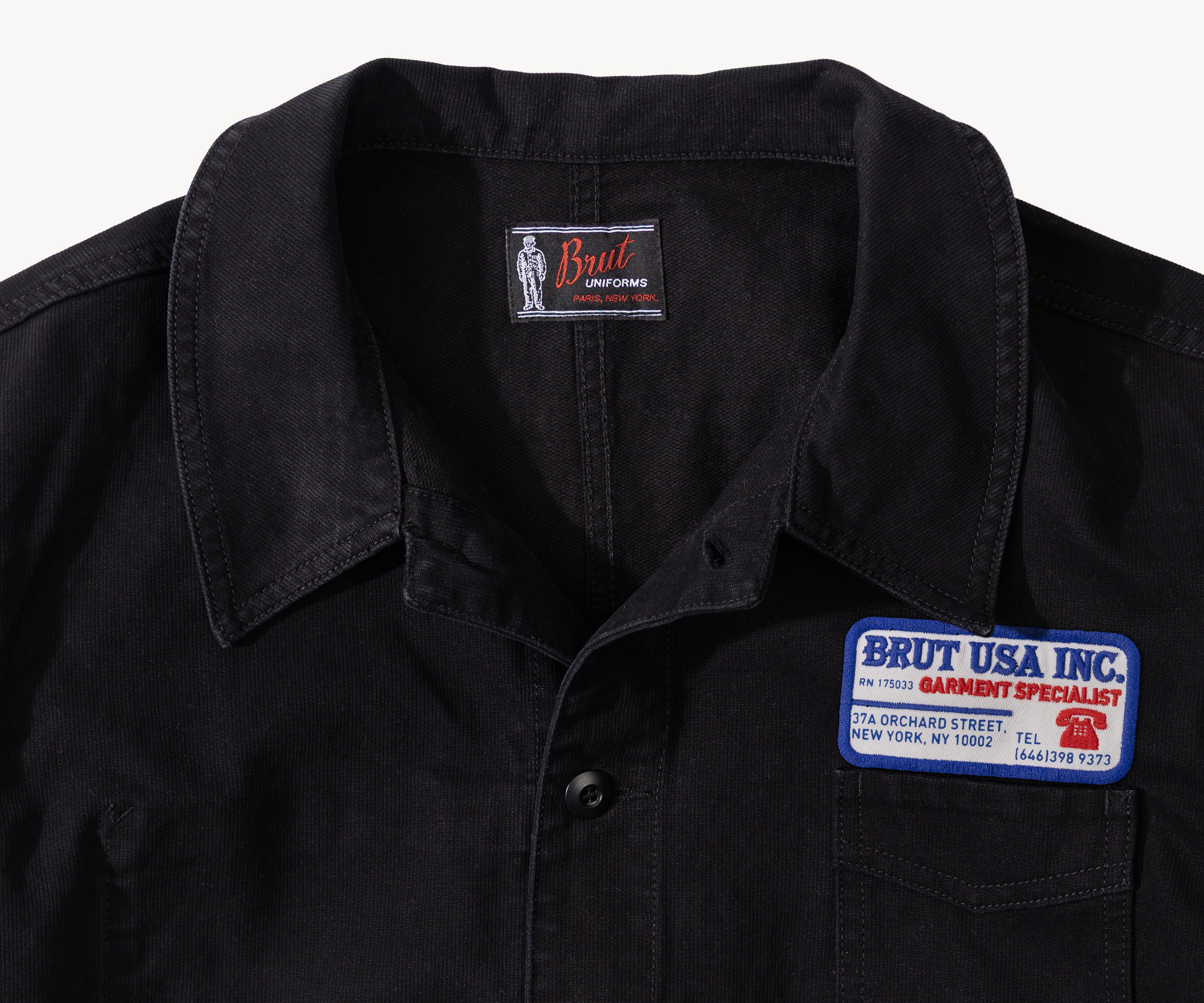 THE CROPPED WORK JACKET Coats & Jackets X-SMALL / BLACK - BRUT Clothing