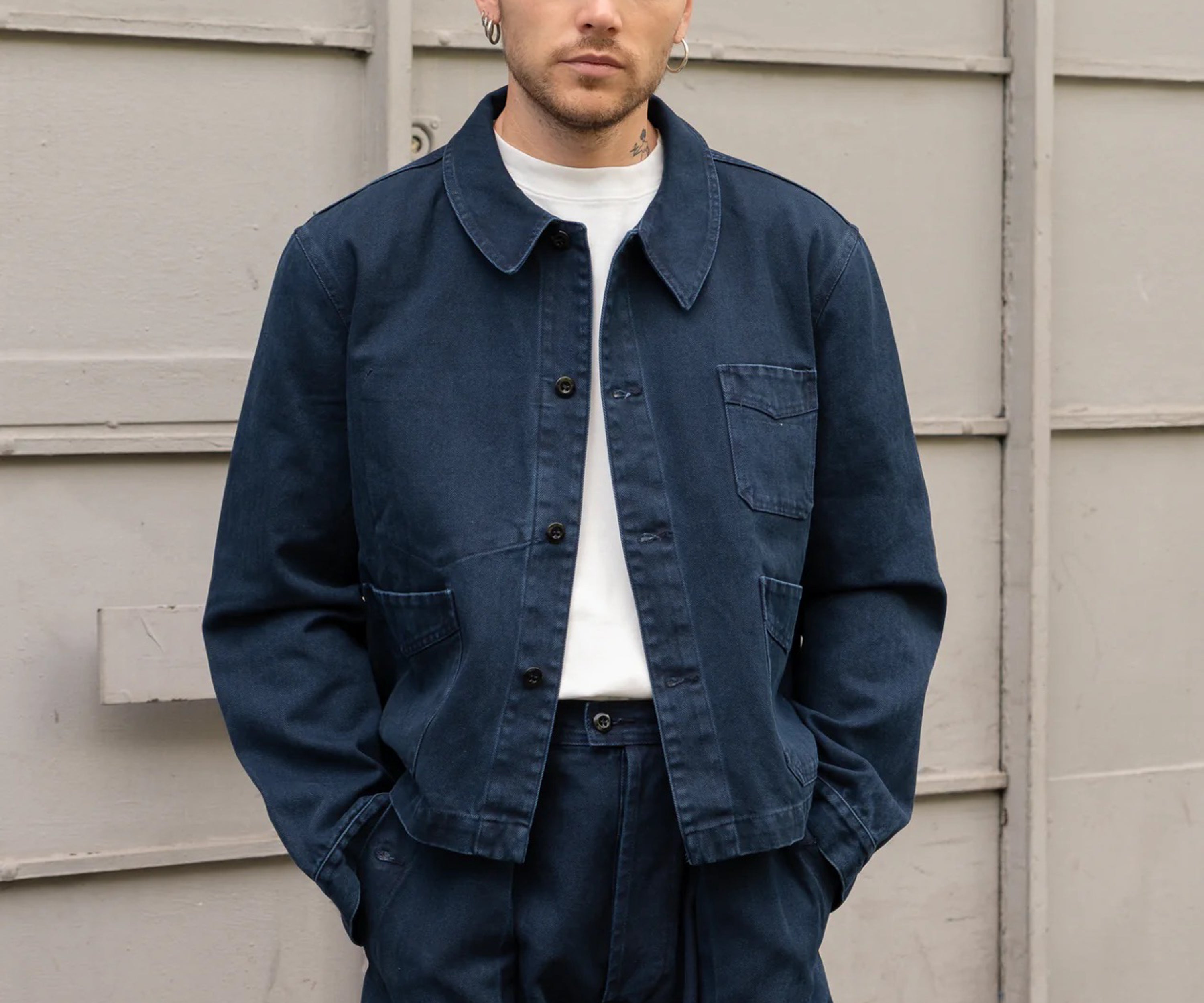 REWORK® INDIGO CROPPED WORK JACKET X-SMALL / INDIGO - BRUT Clothing