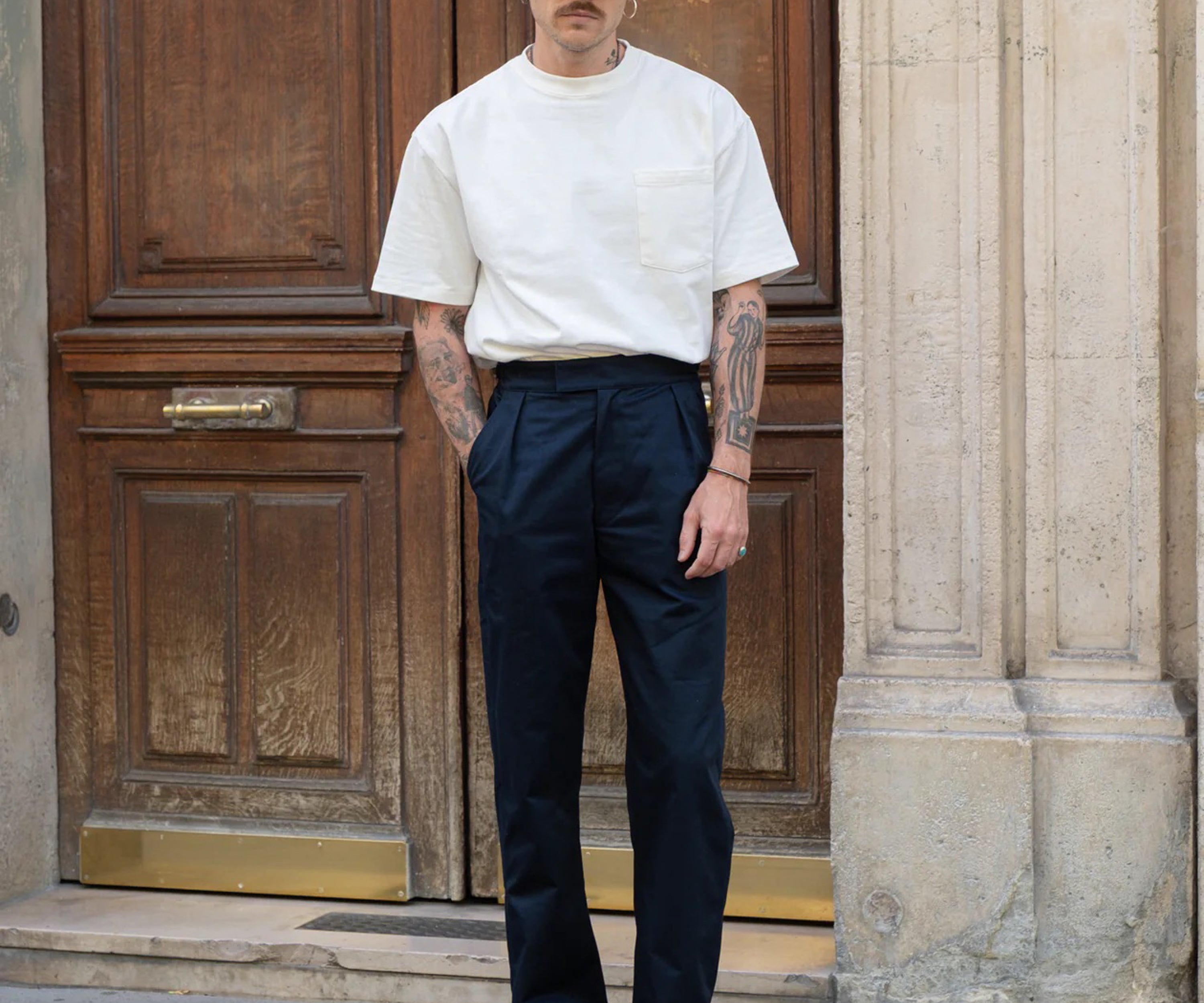 THE ONE PLEAT PANTS Taille US 26 / FR 36 / BLEU MARINE FONCÉ - BRUT Clothing