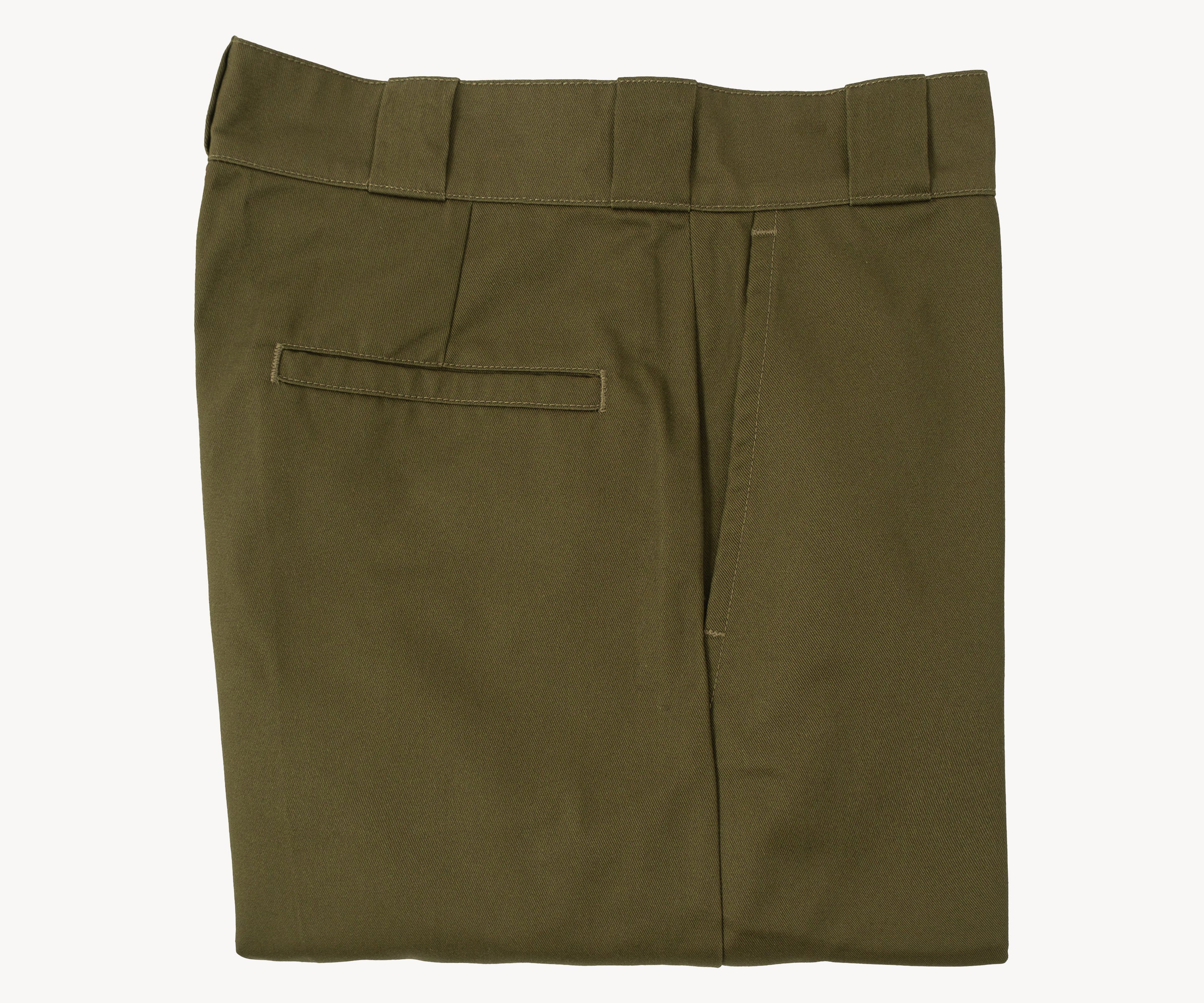 THE PLAIN FRONT PANTS Taille US 26 / FR 36 / VERT OLIVE - BRUT Clothing