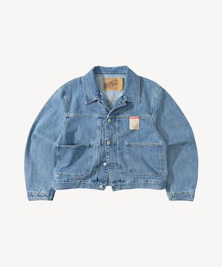 THE PLEATED SELVEDGE DENIM JACKET