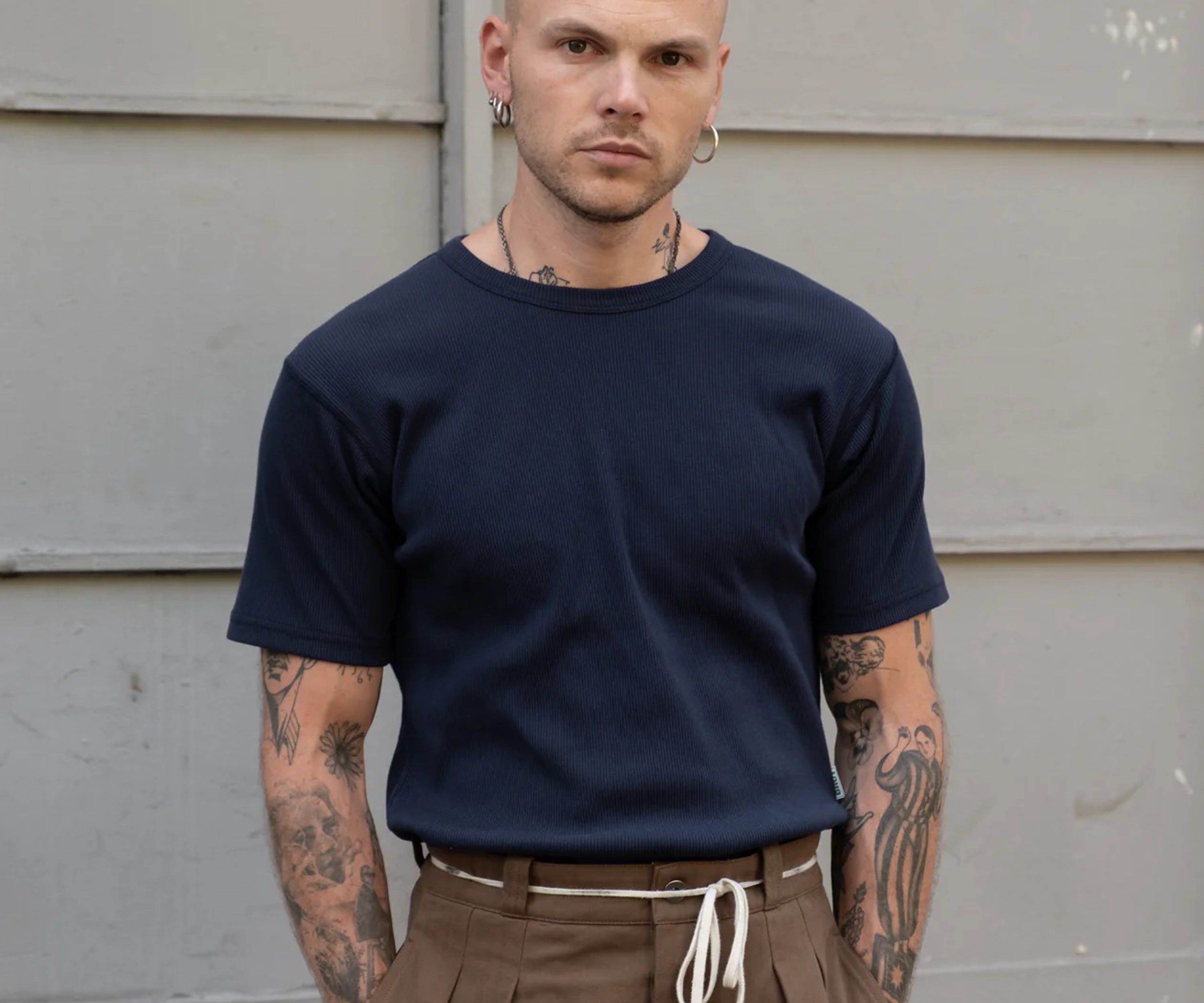 THE RIB TEE T-shirts X-SMALL / BLEU MARINE - BRUT Clothing