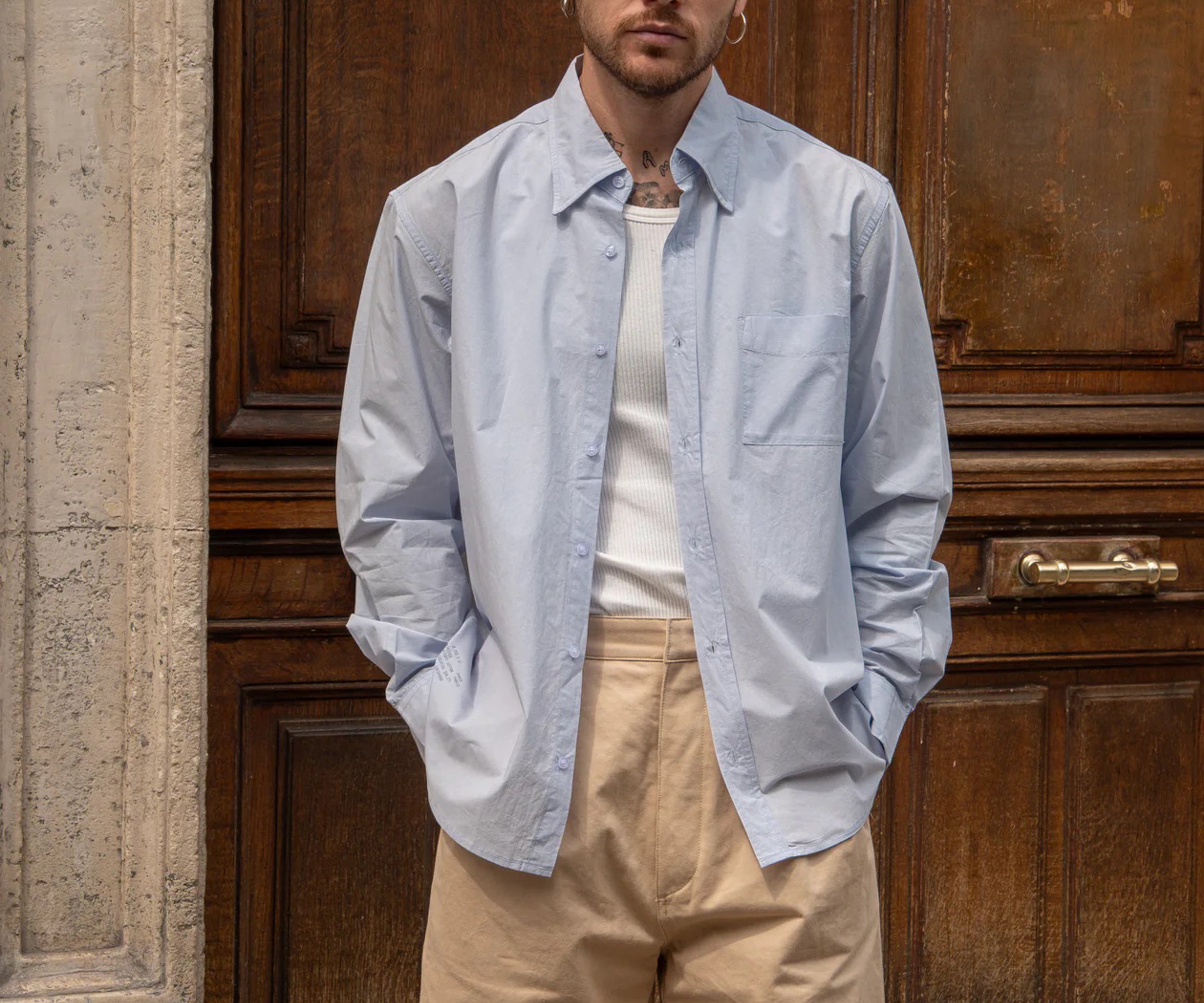 THE BEST POPLIN SHIRT Chemises XS / BLEU CLAIR - BRUT Clothing