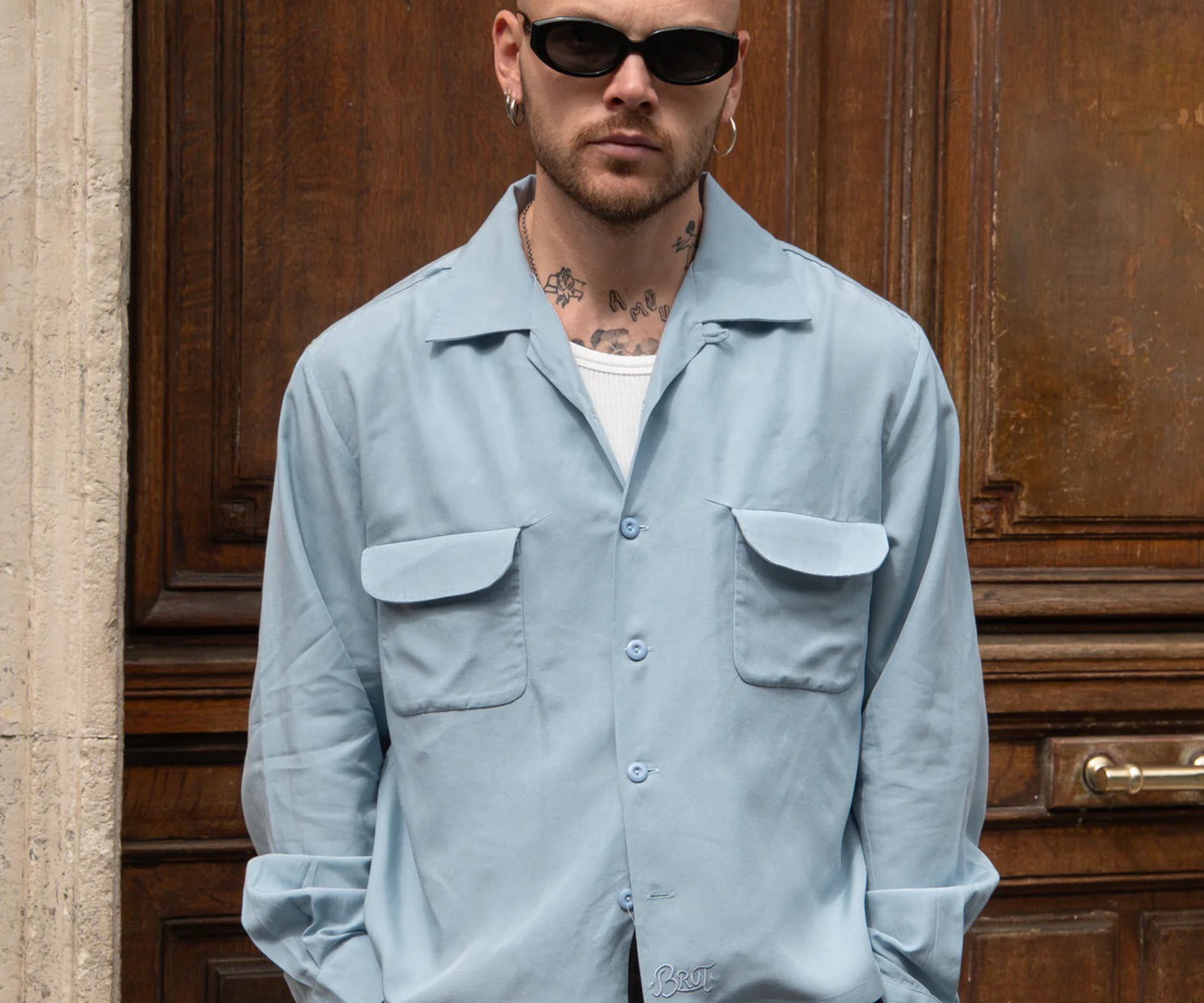 LA BELLE CHEMISE Chemises X-SMALL / BLEU CLAIR - BRUT Clothing