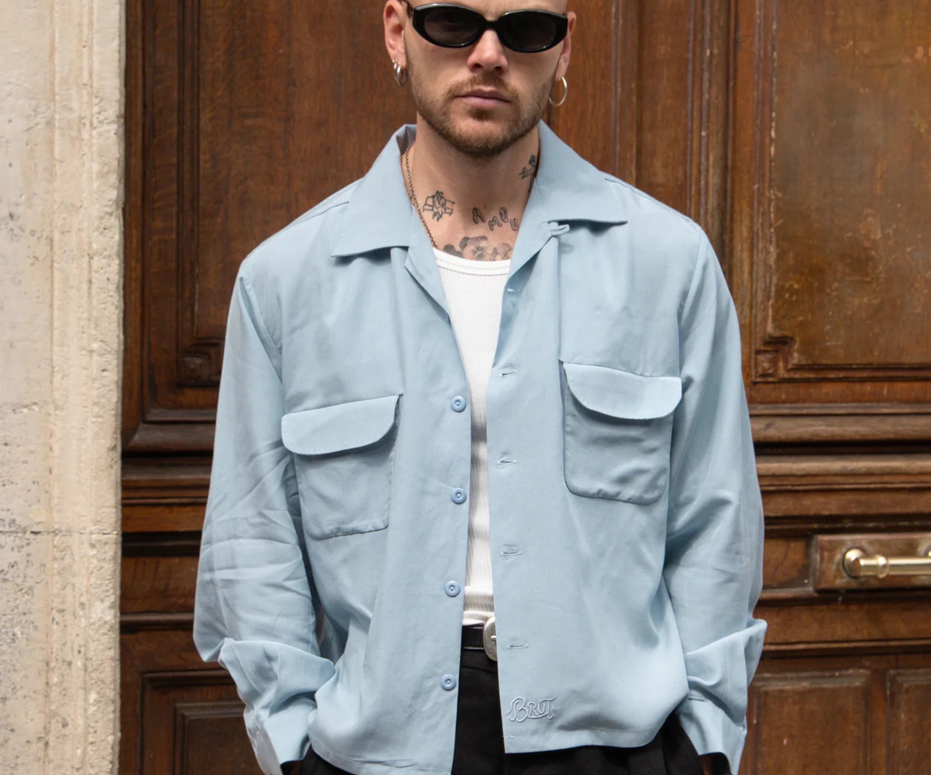 LA BELLE CHEMISE Chemises X-SMALL / BLEU CLAIR - BRUT Clothing