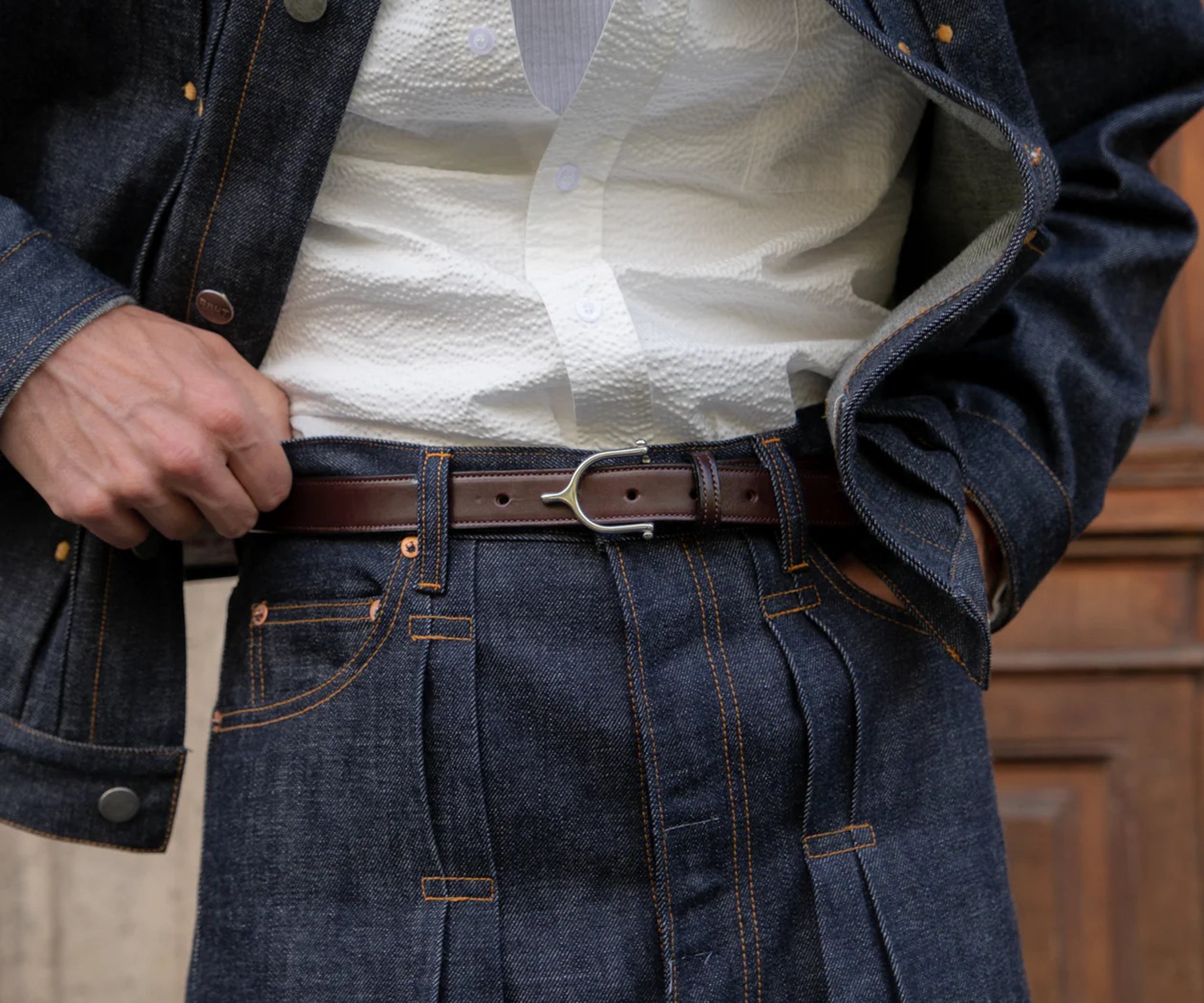 REWORK® DOUBLE PLEATED DENIM - US28 / FR38 / INDIGO BRUT - BRUT Clothing