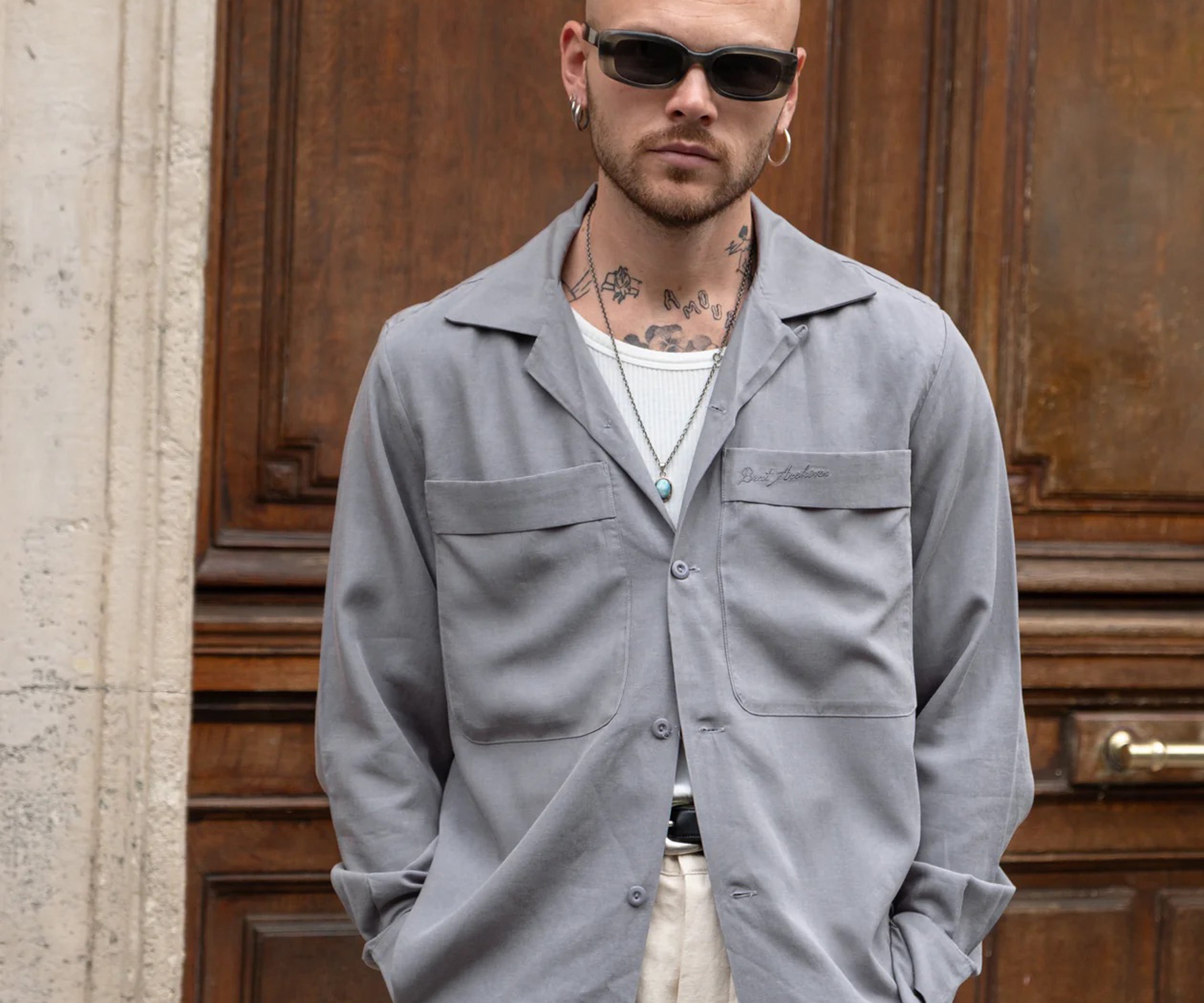 LA GRANDE CHEMISE Chemises X-SMALL / GRIS - BRUT Clothing