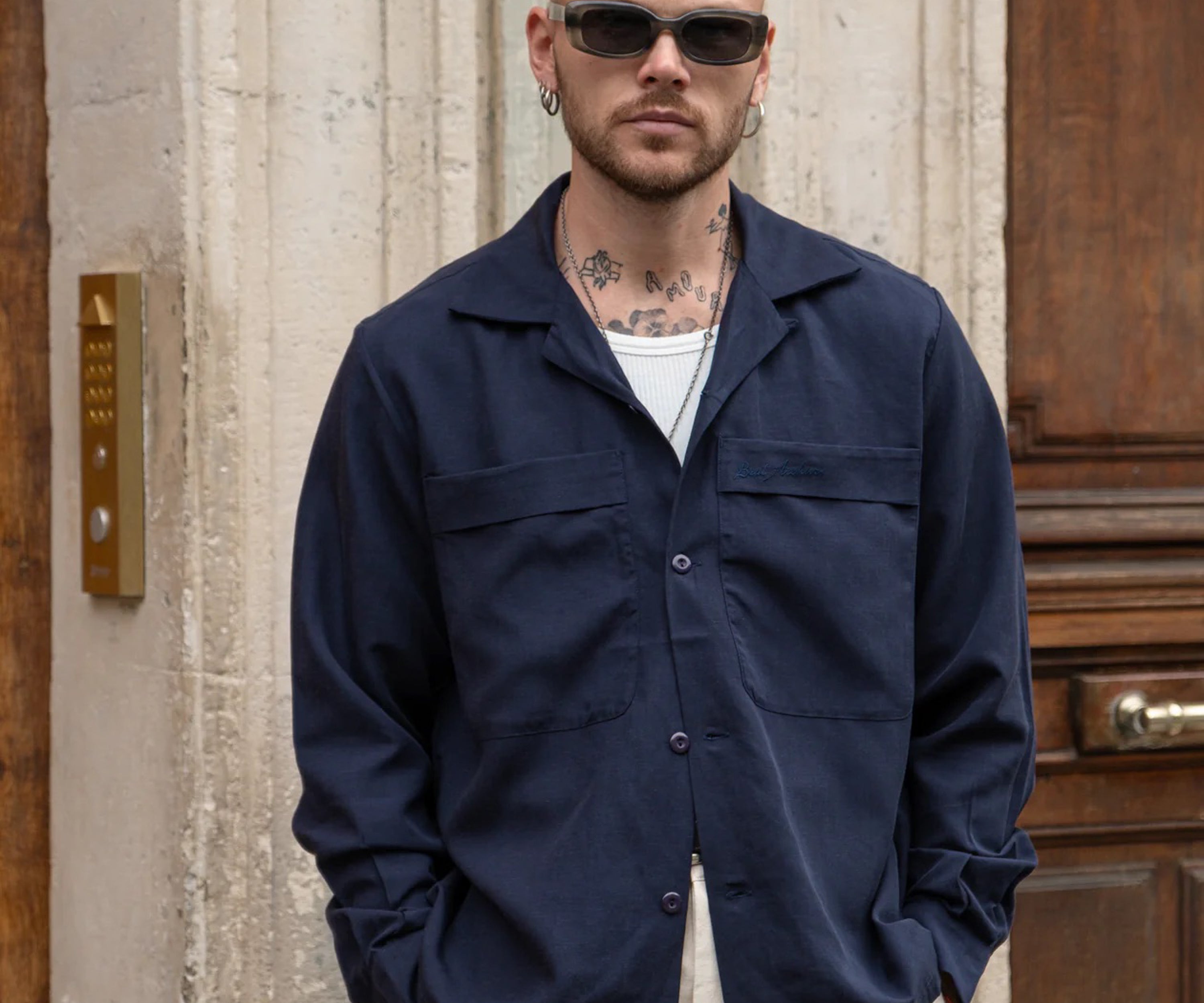 LA GRANDE CHEMISE Chemises X-SMALL / BLEU MARINE - BRUT Clothing