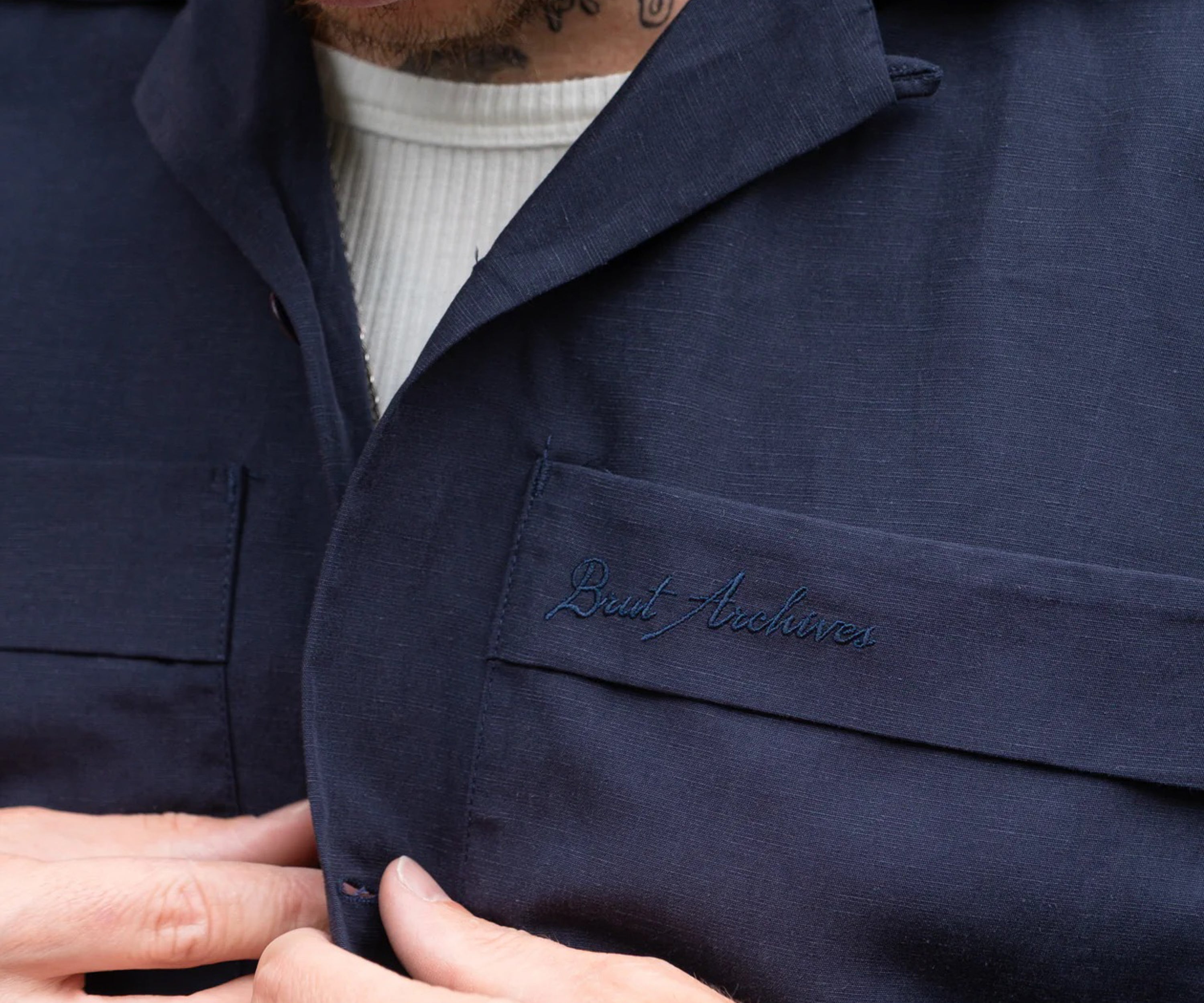 LA GRANDE CHEMISE Chemises X-SMALL / BLEU MARINE - BRUT Clothing