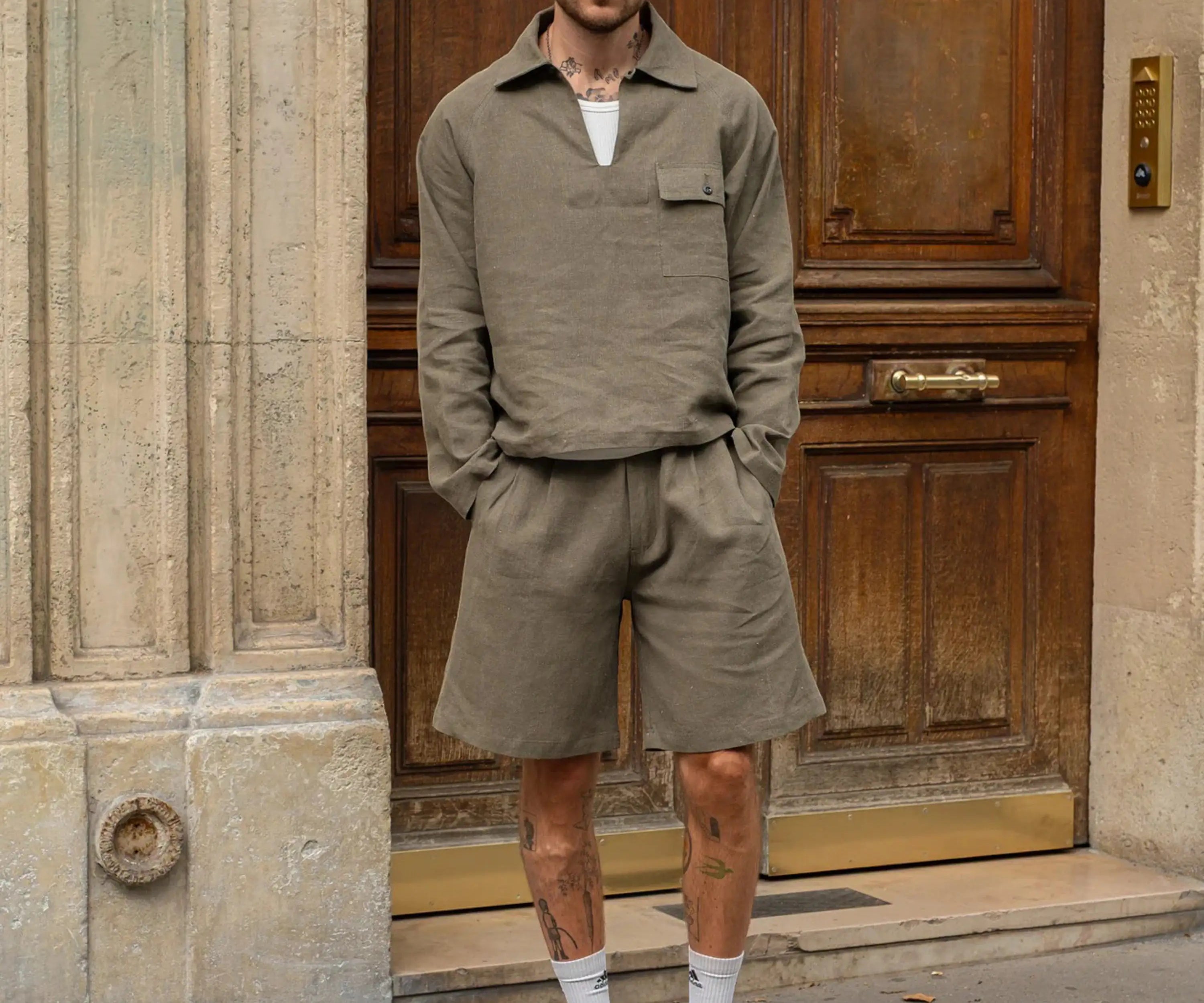 REWORK® DOUBLE PLEAT SHORTS Shorts US28 / FR38 / GREY - BRUT Clothing