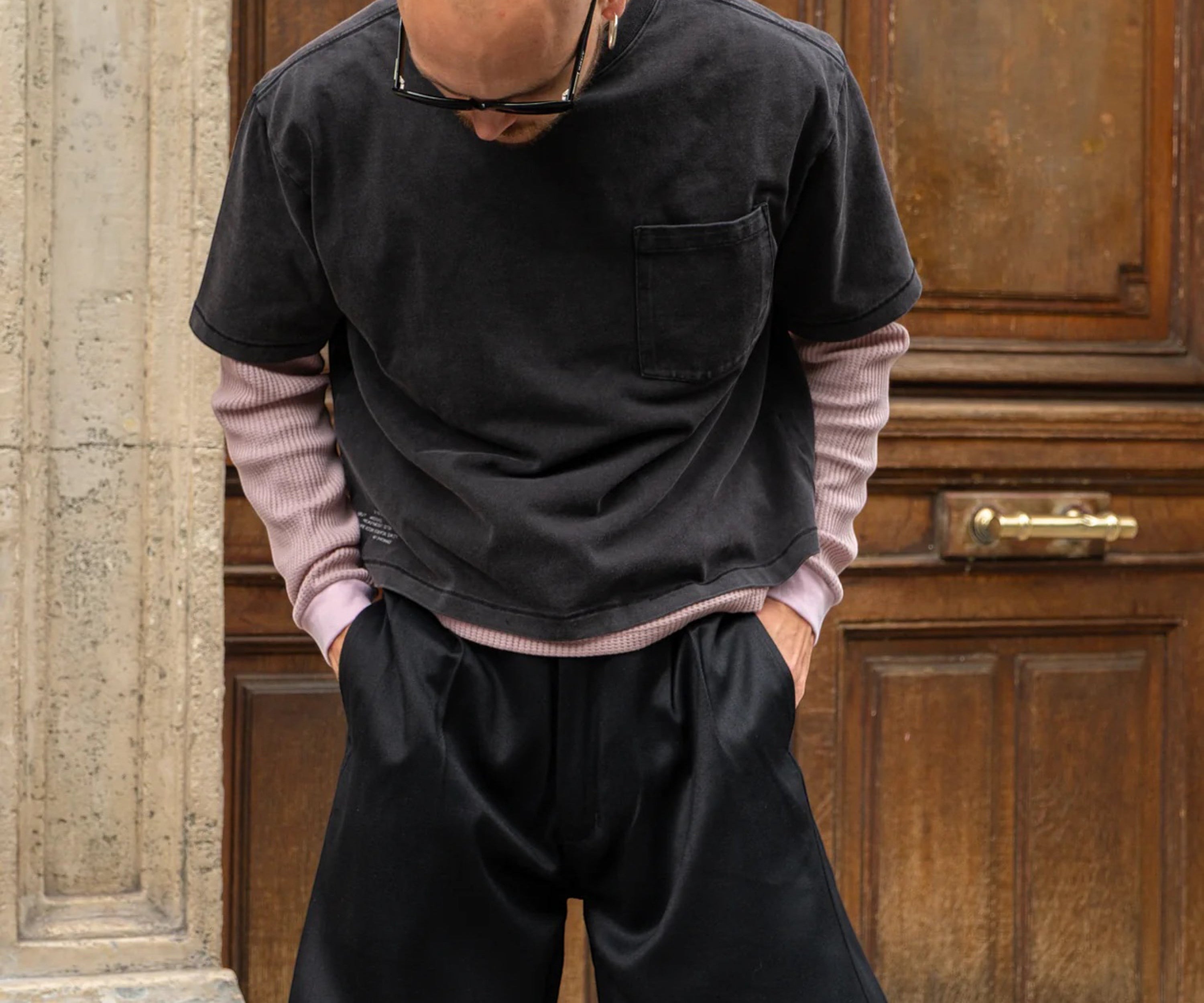 REWORK® SATIN PLEATED SHORTS Short US26 / FR36 / BLACK - BRUT Clothing