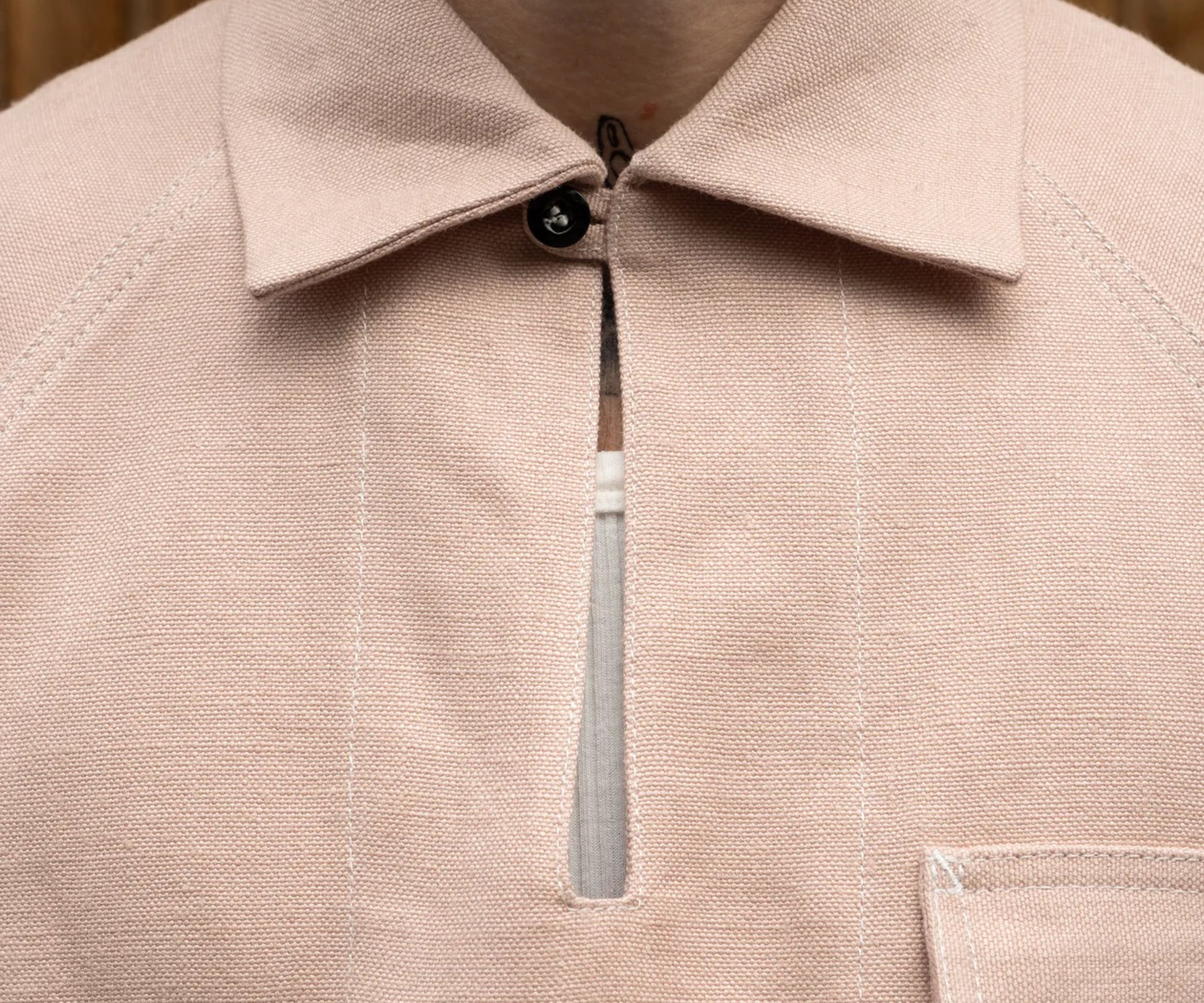 REWORK® FISHERMAN SHIRT SMALL / ROSE PÂLE - BRUT Clothing