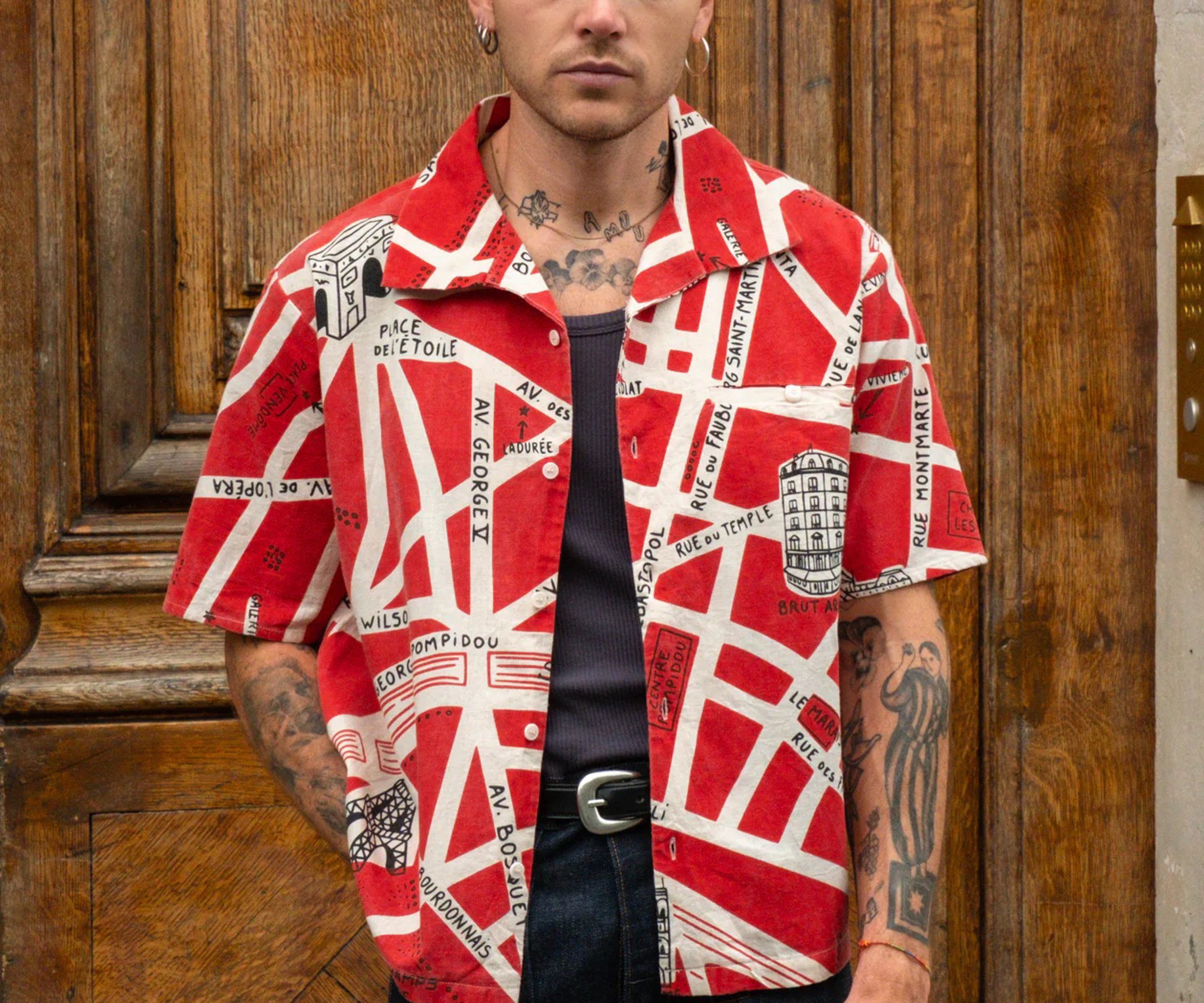 THE PARIS MAP T-shirts XS / ROUGE - BRUT Clothing