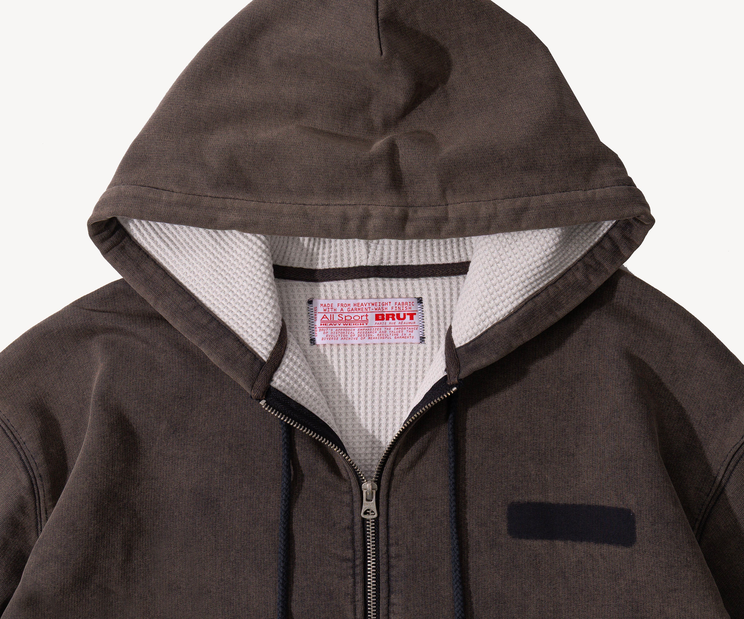 THE RAGGED THERMAL HOODIE Sweatshirts X-SMALL / FADED GREY - BRUT Clothing
