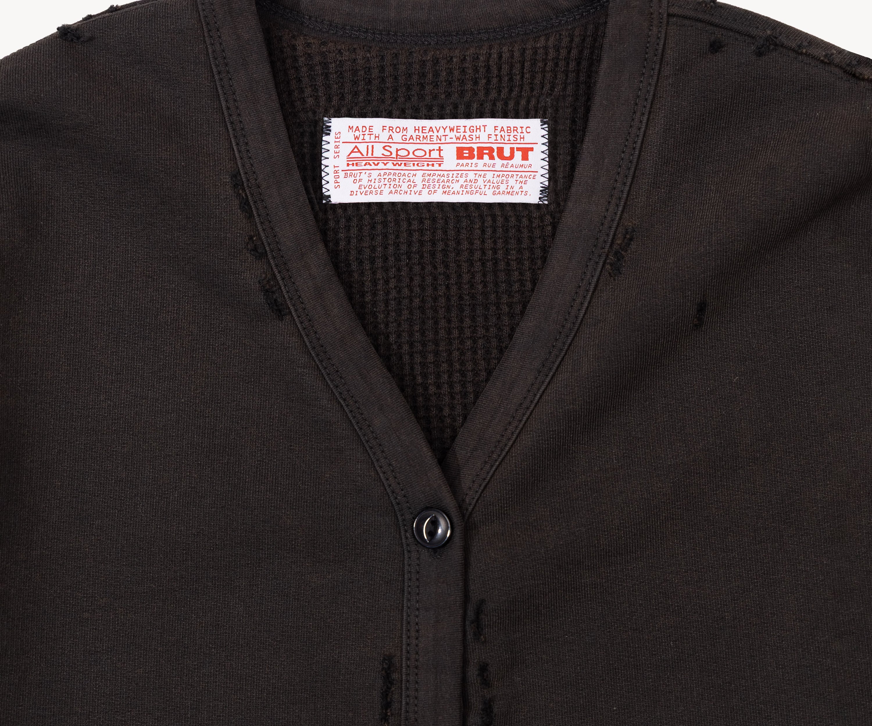 THE RAGGED CARDIGAN Sweatshirts X-SMALL / FADED BLACK - BRUT Clothing