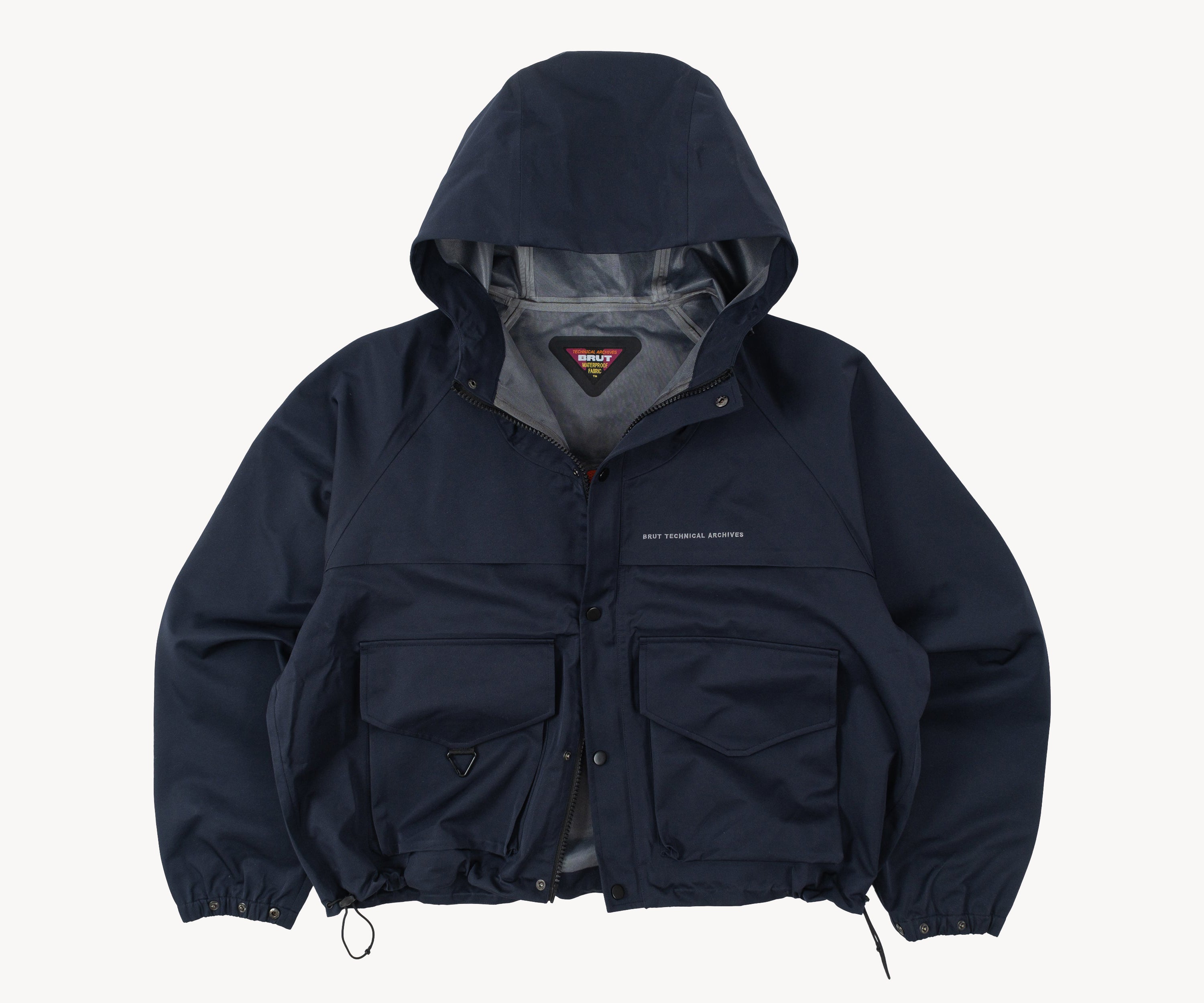 THE RAIN CROPPED JACKET Coats & Jackets X-SMALL / NAVY - BRUT Clothing