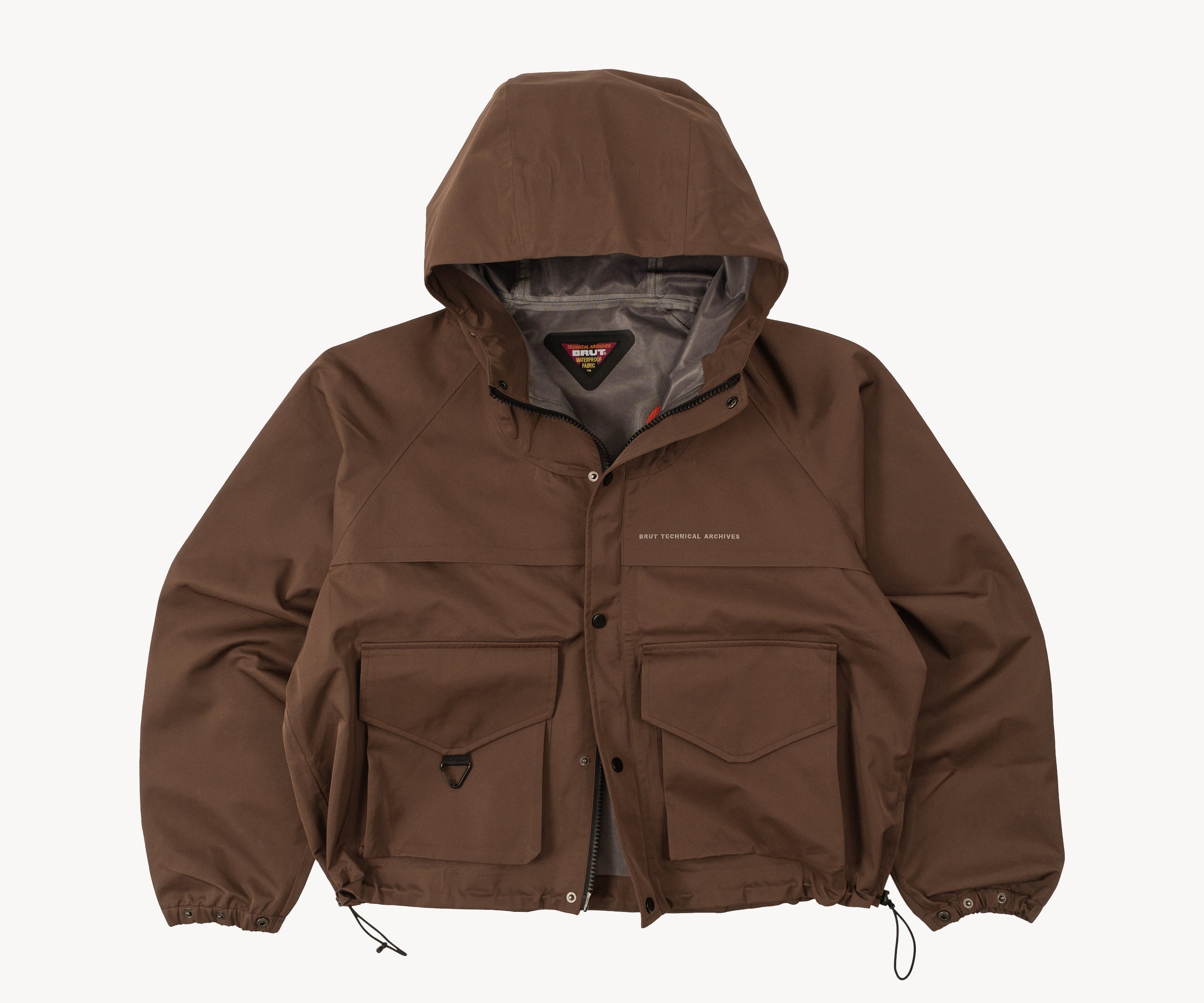 THE RAIN CROPPED JACKET Coats & Jackets X-SMALL / BROWN - BRUT Clothing