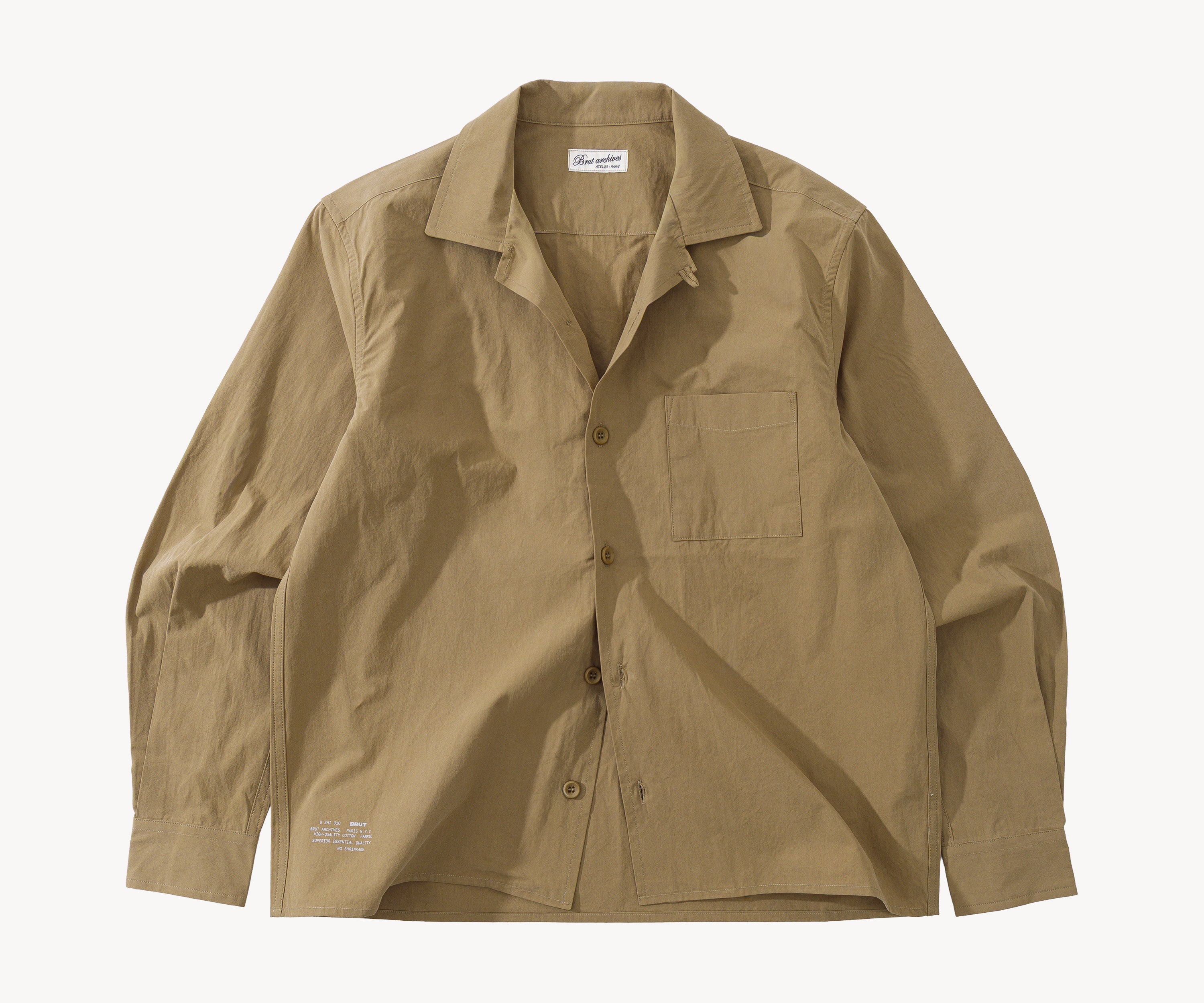 THE RETIREE POPLIN SHIRTChemises XS / KHAKI - BRUT Clothing