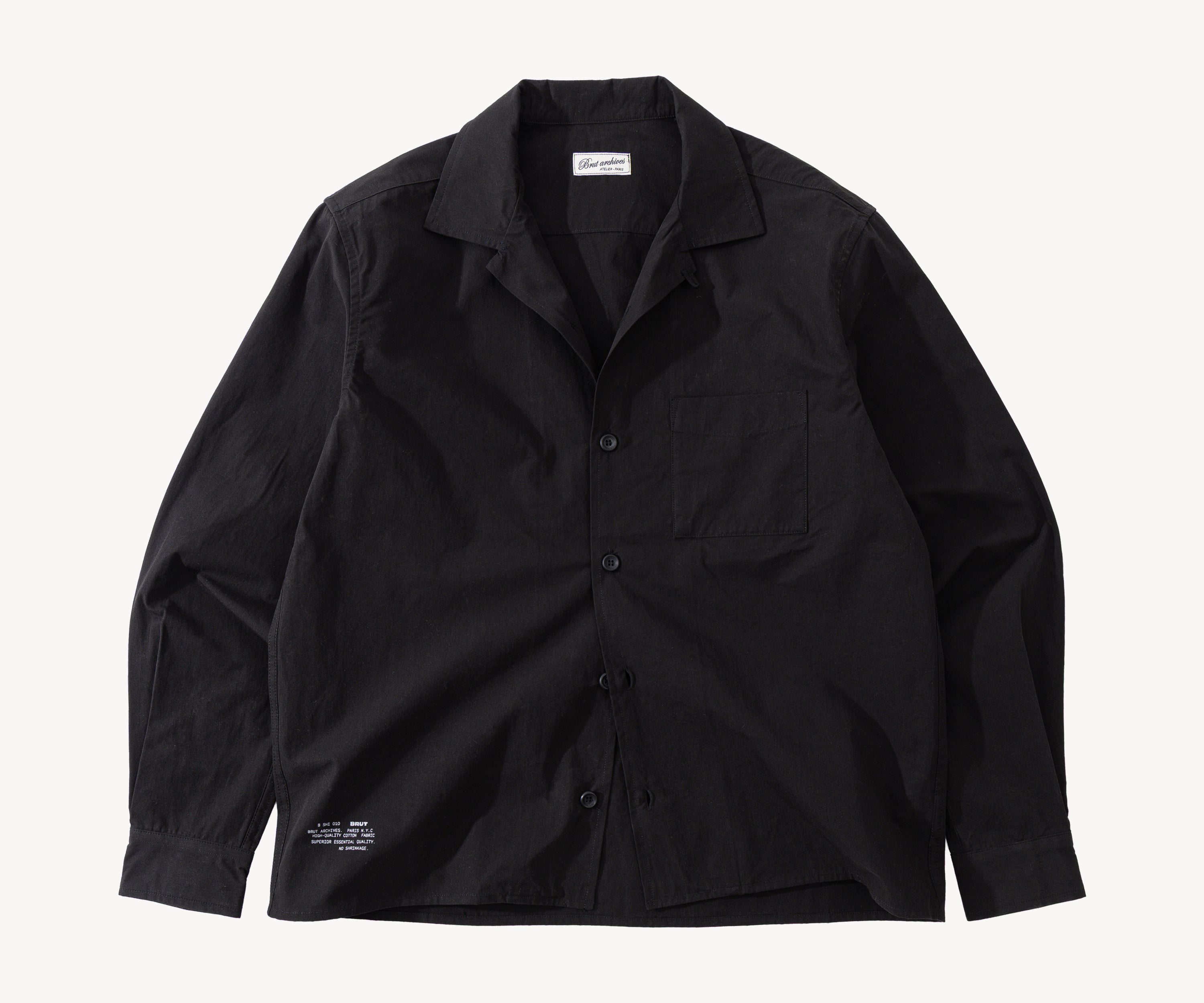 THE RETIREE POPLIN SHIRT Chemises XS / NOIR - BRUT Clothing