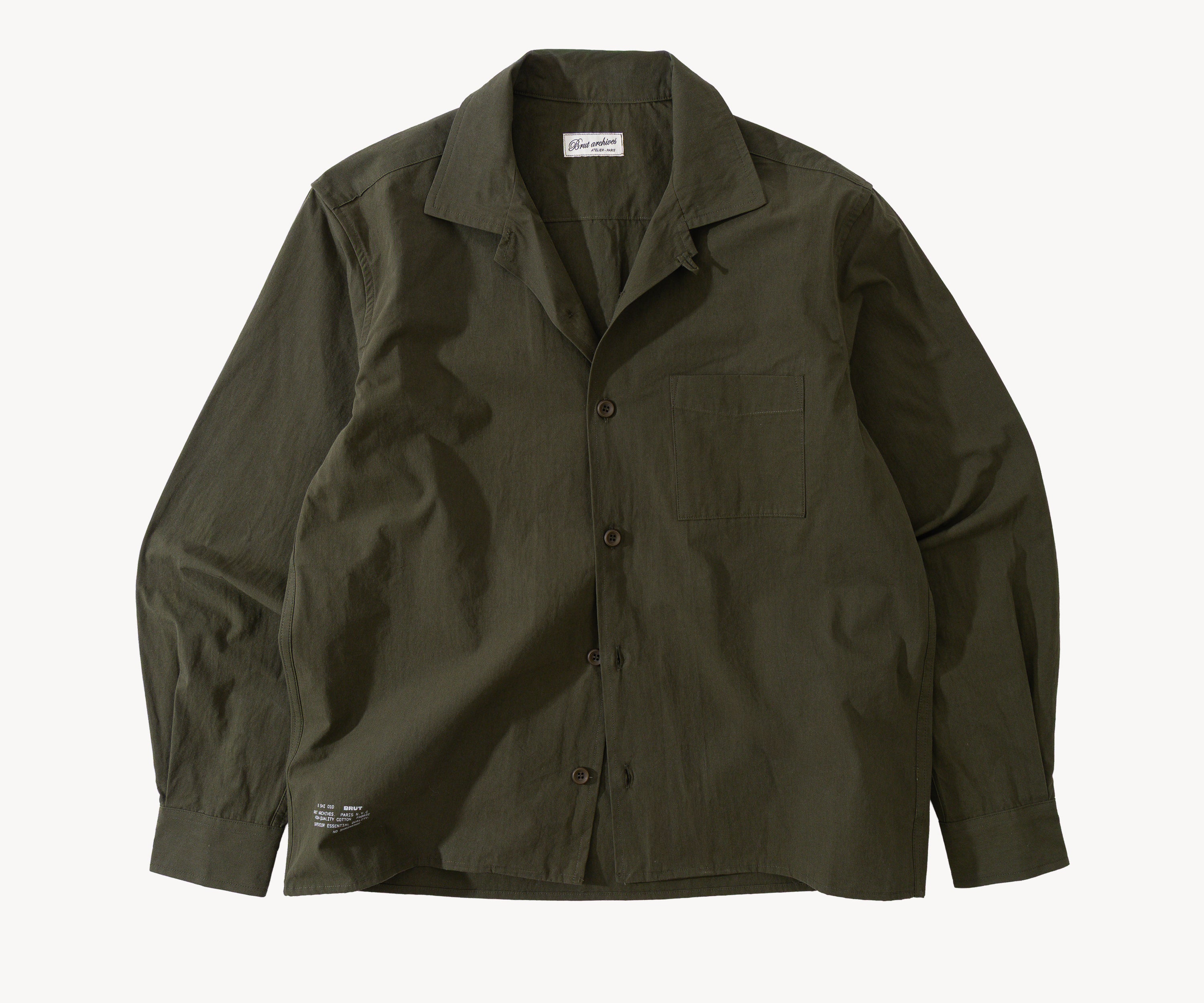 THE RETIREE POPLIN SHIRT Chemises XS / OLIVE FONCÉ - BRUT Clothing