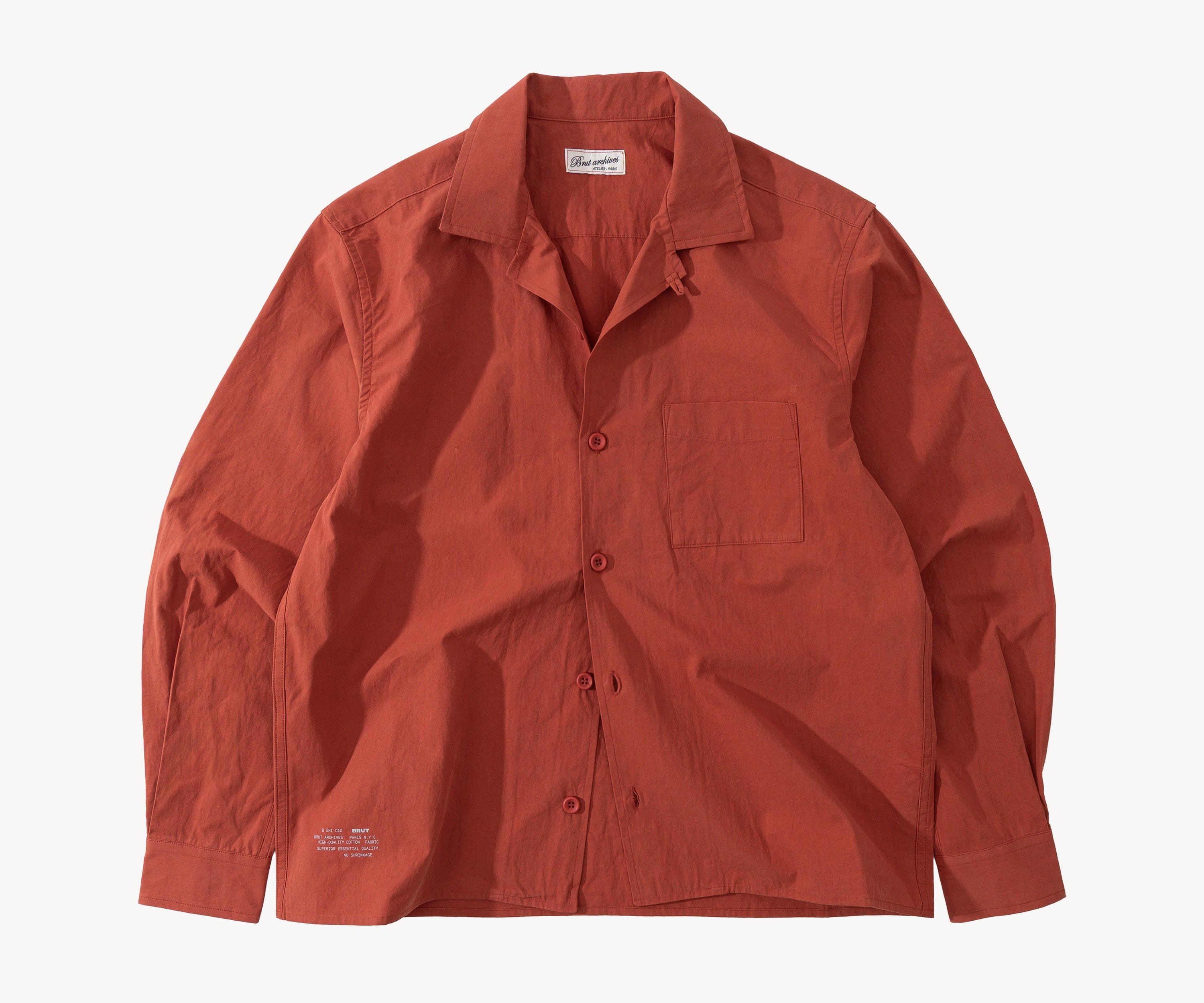 THE RETIREE POPLIN SHIRT Chemises XS / ROUGE - BRUT Clothing