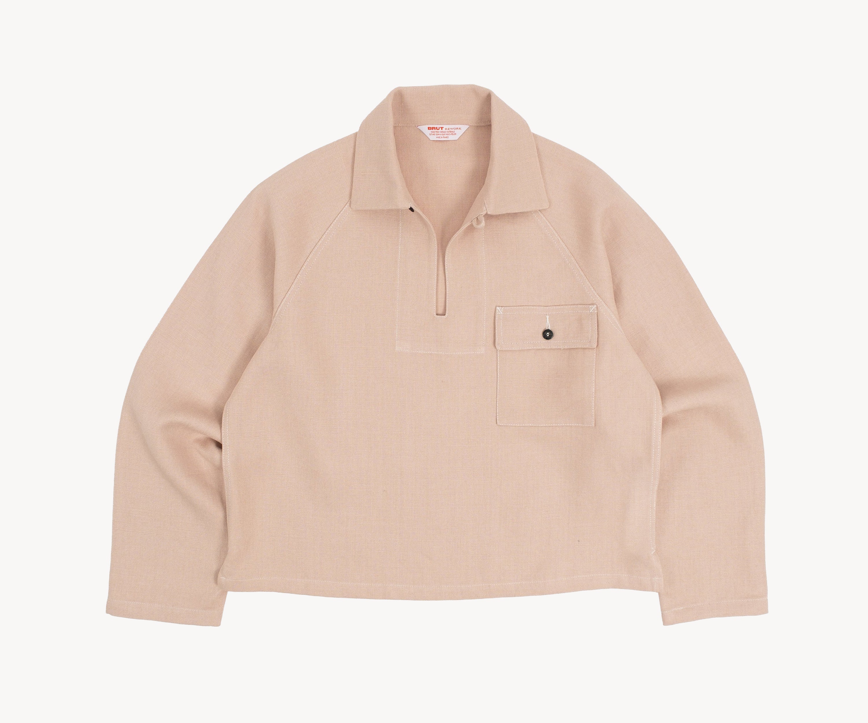 REWORK® FISHERMAN SHIRT SMALL / ROSE PÂLE - BRUT Clothing
