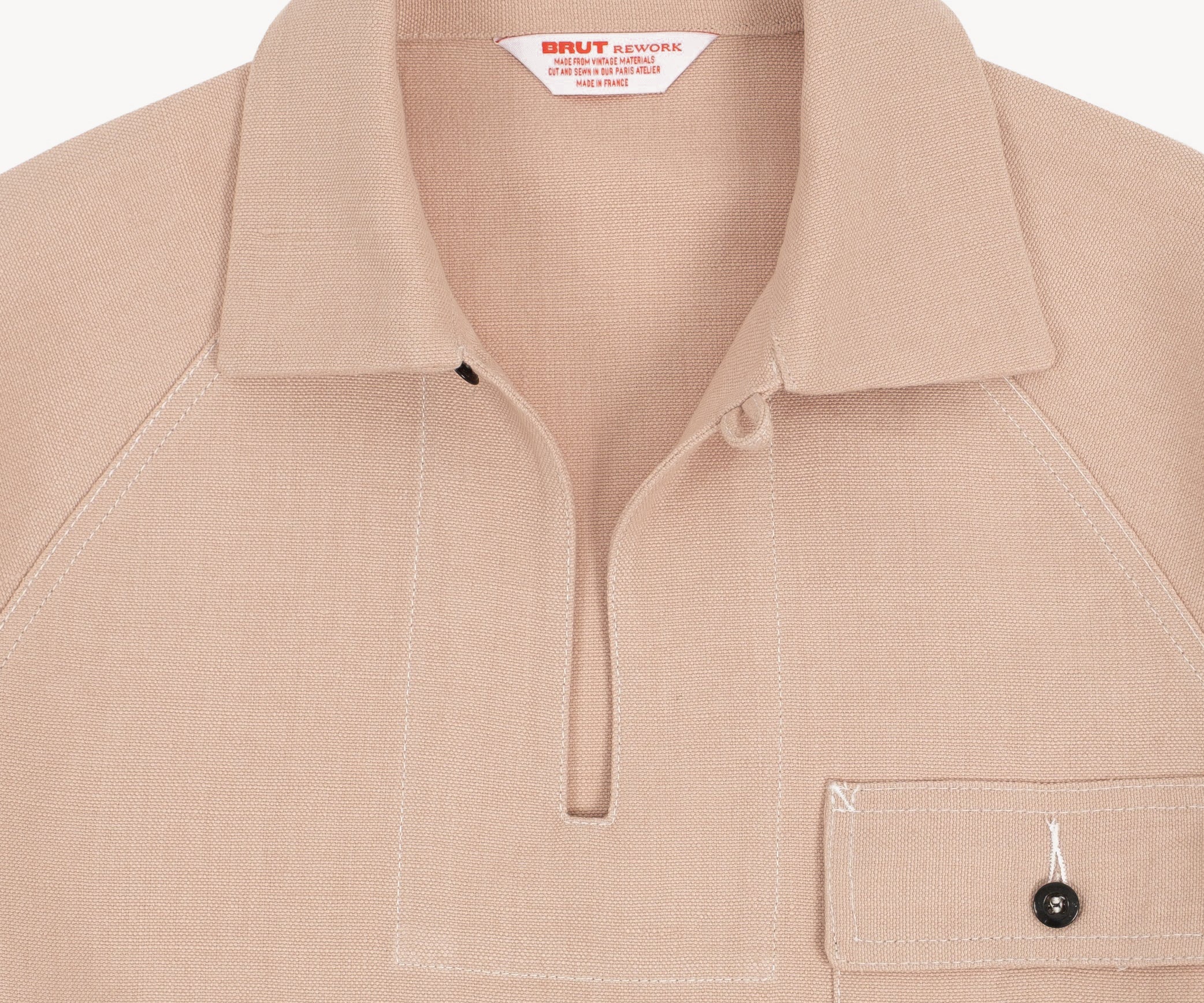 REWORK® FISHERMAN SHIRT SMALL / ROSE PÂLE - BRUT Clothing