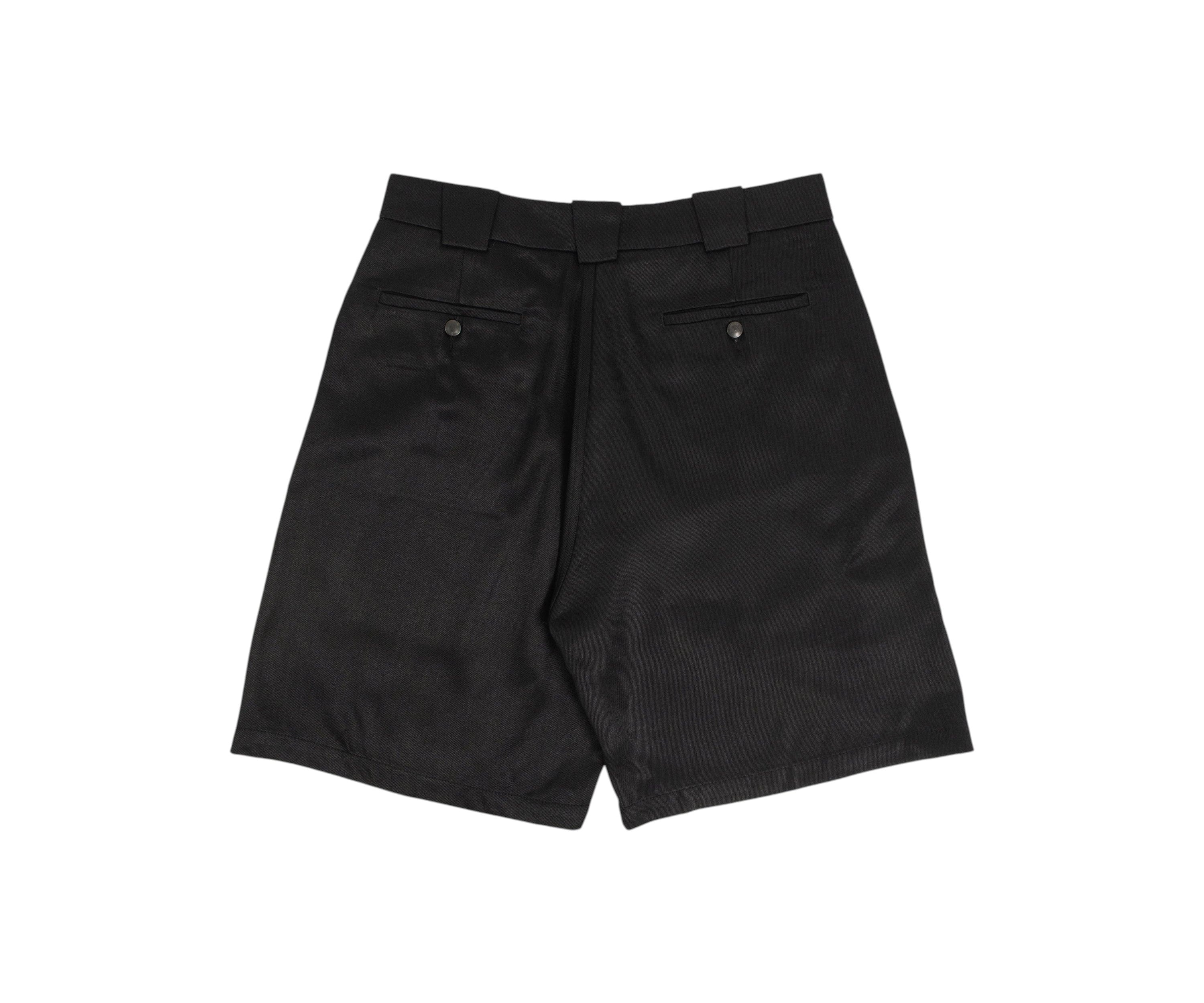 SHORT PLISSÉ SATINÉ REWORK® Taille US 26 / FR 36 / NOIR - BRUT Clothing